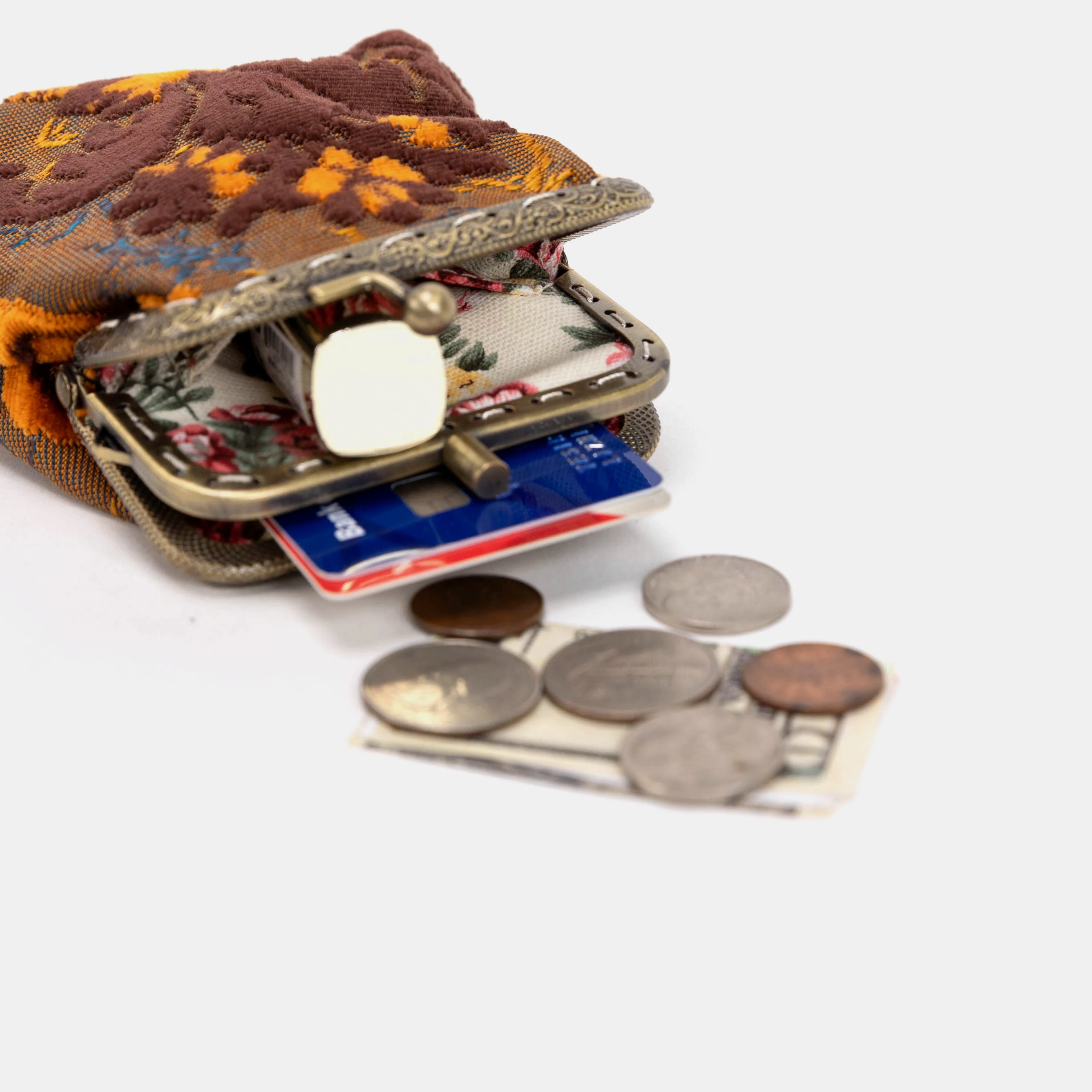 Burnout Velvet Revival Sienna Double Kiss Clasp Coin Purse - Image 4