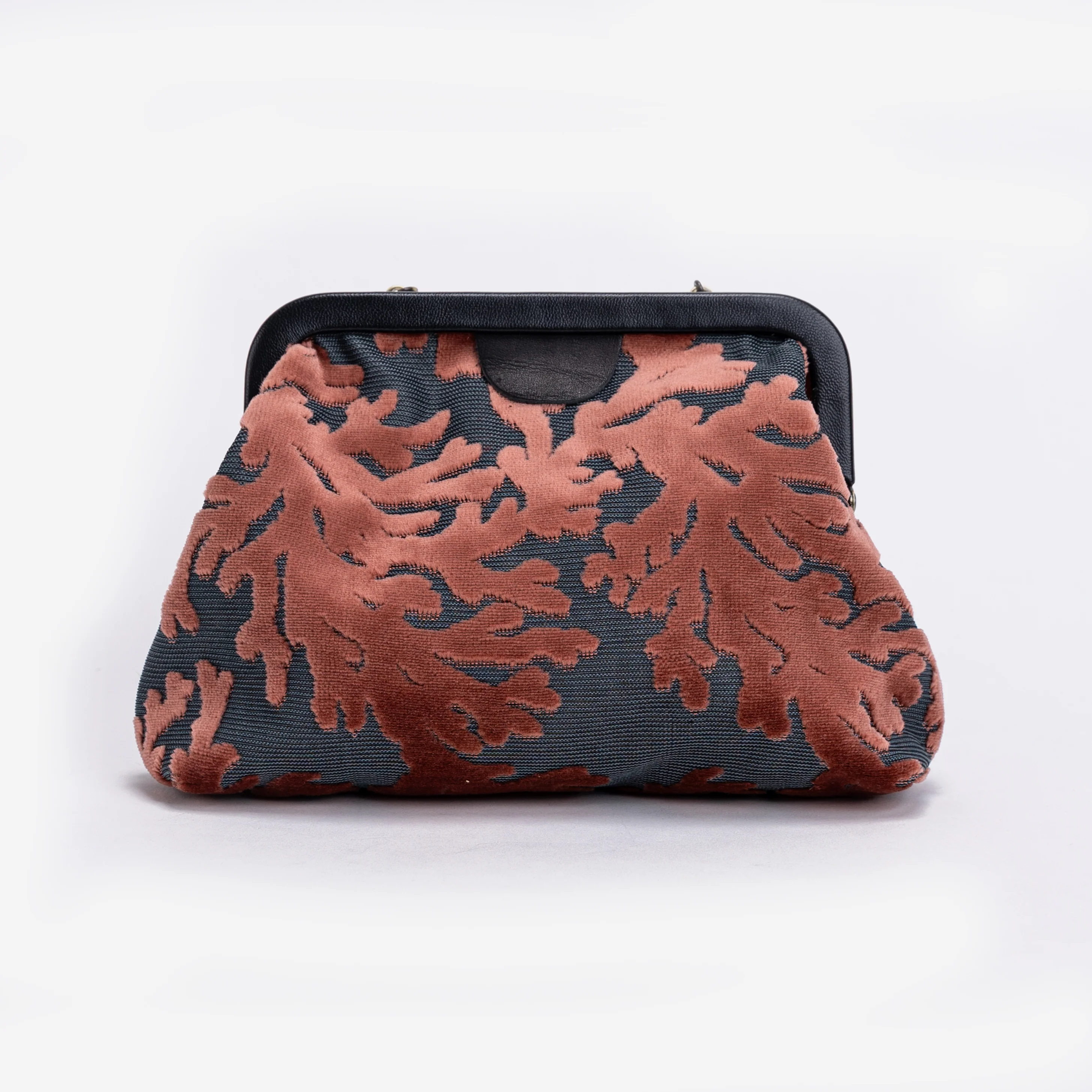 Burnout Velvet St Tropez Scuba Coral Alma Clutch - Image 4