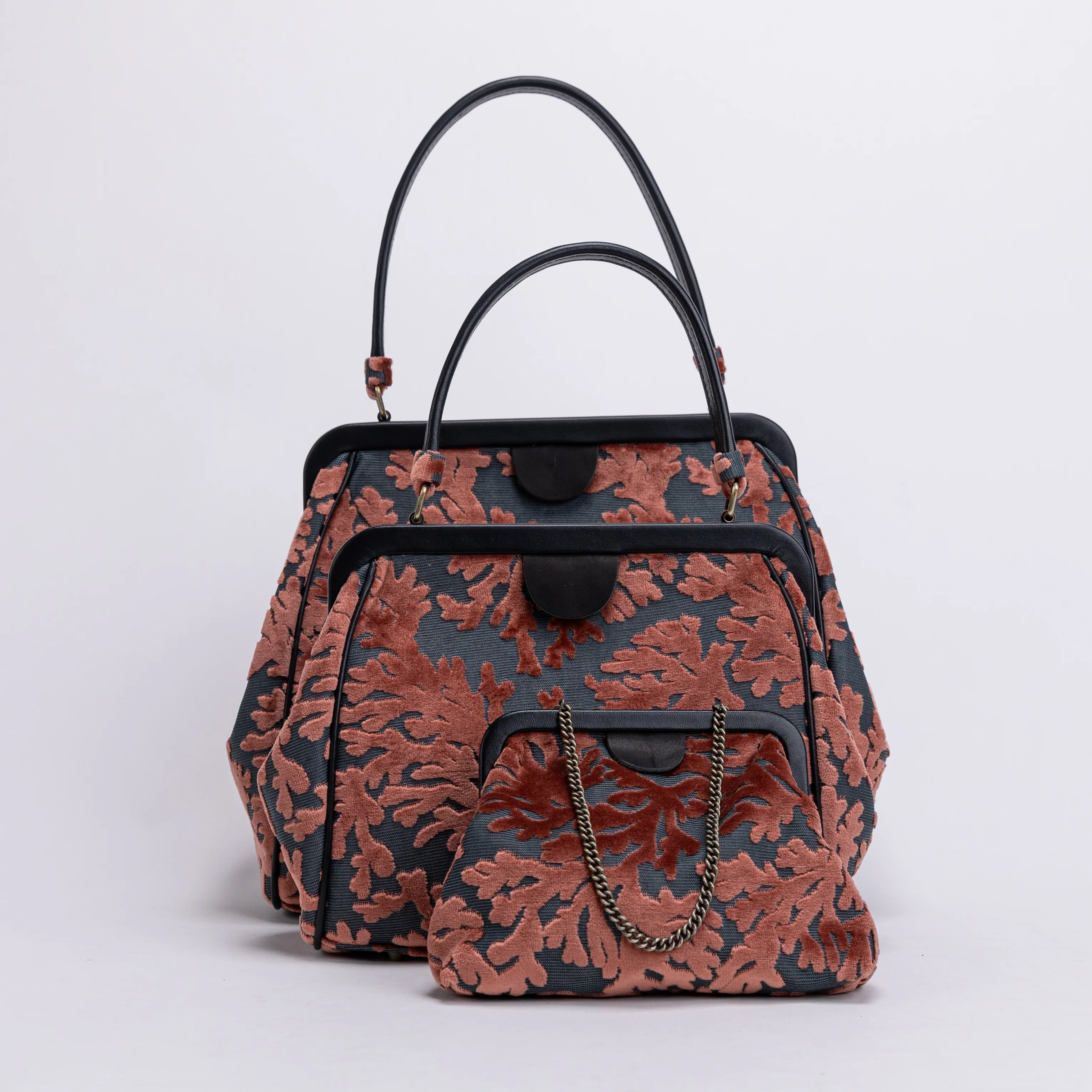Burnout Velvet St Tropez Scuba Coral Alma Clutch - Image 8