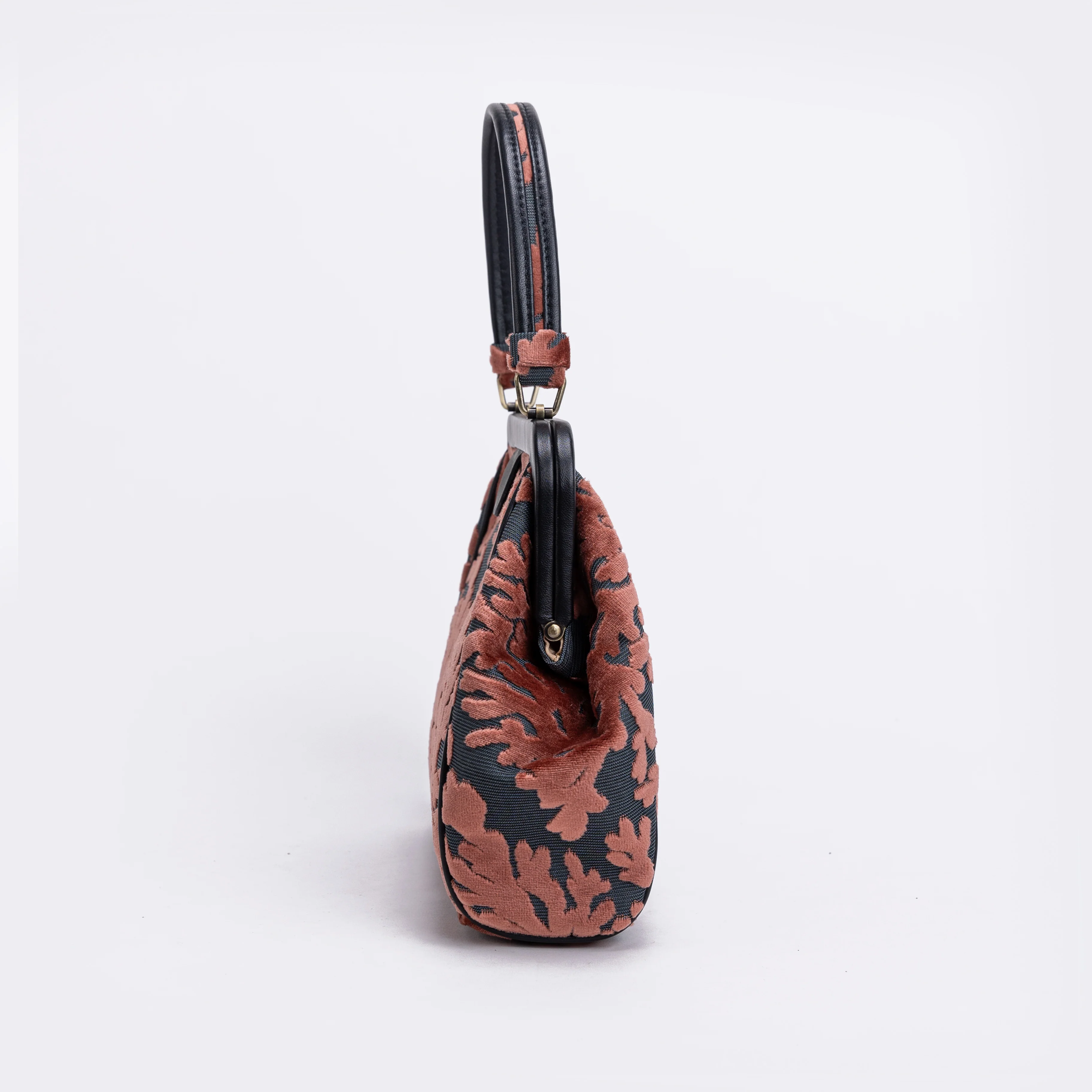 Burnout Velvet St Tropez Scuba Coral Alma Satchel - Image 4