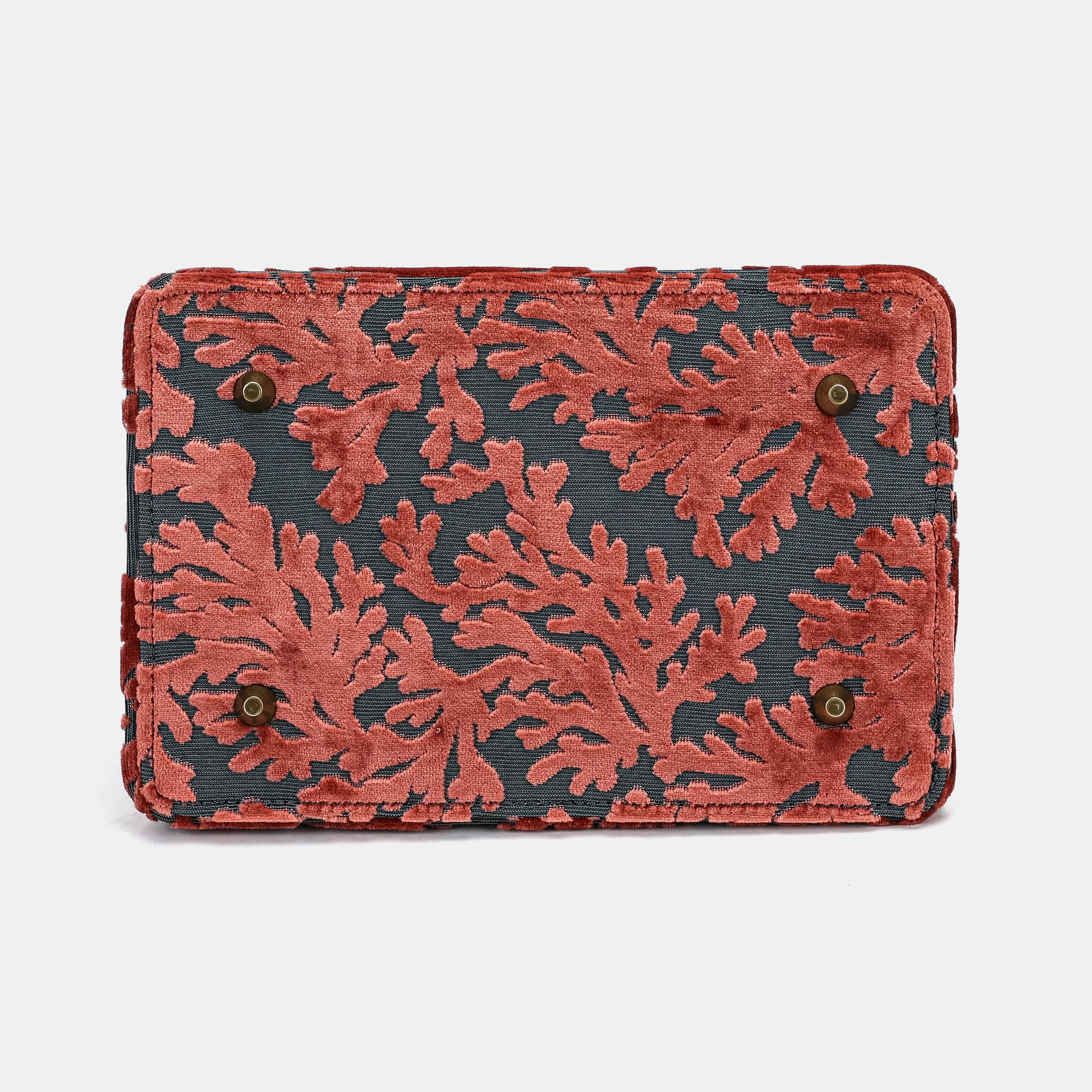 Burnout Velvet St Tropez Scuba Coral Cecile Carpet Purse Gladstone Bag - Image 10