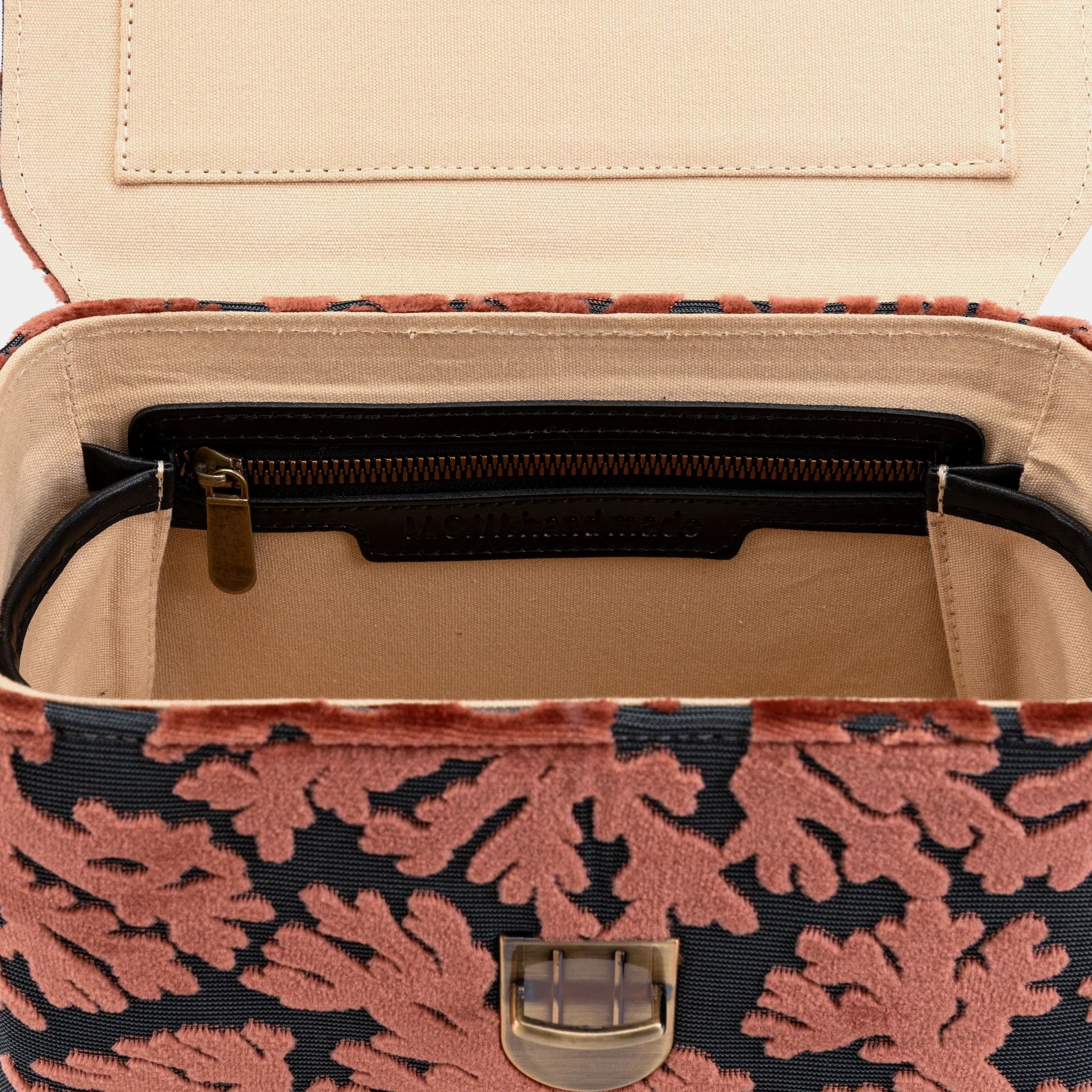 Burnout Velvet St Tropez Scuba Coral Clara Medium Train Case Purse - Image 8