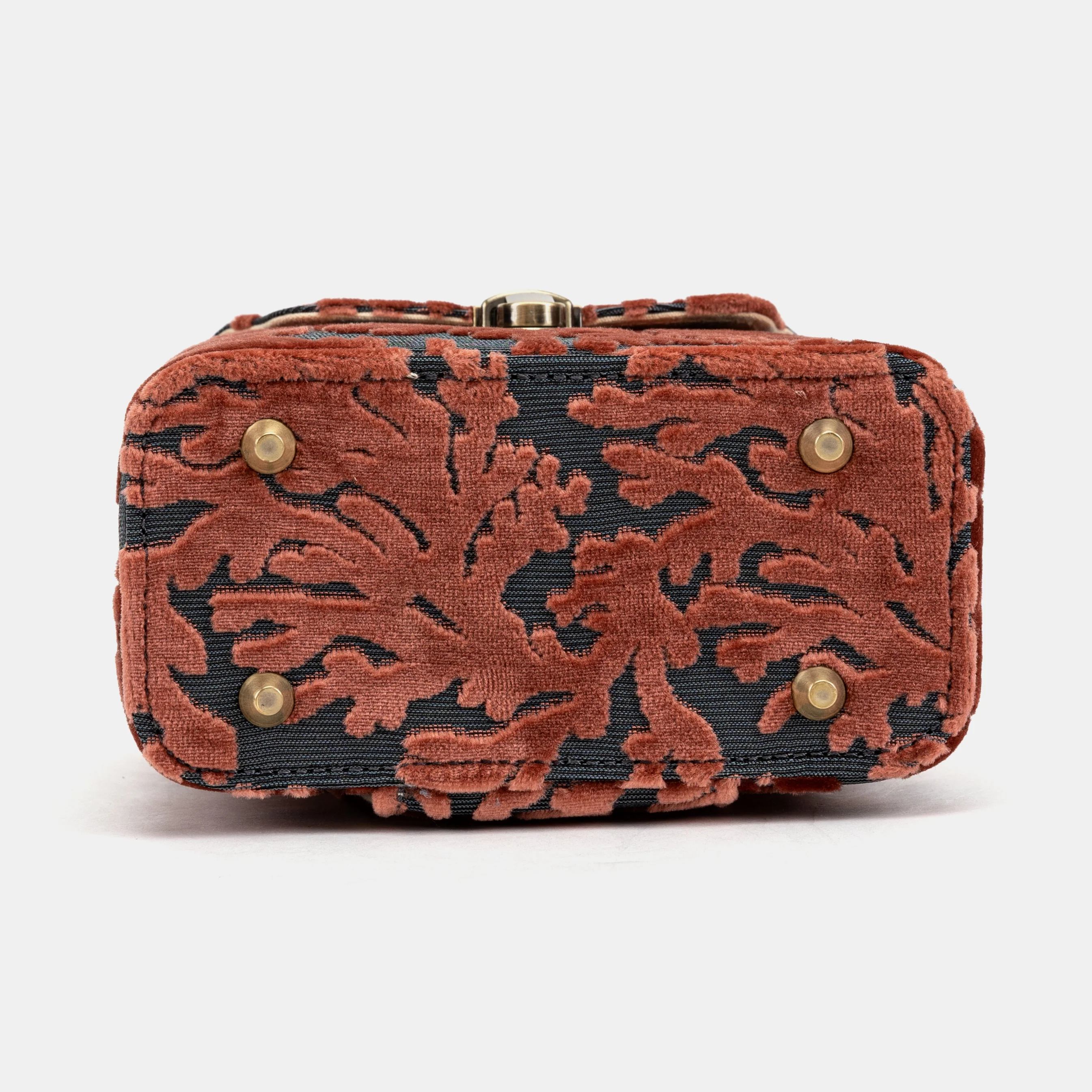 Burnout Velvet St Tropez Scuba Coral Emma Small Train Case Crossbody - Image 10