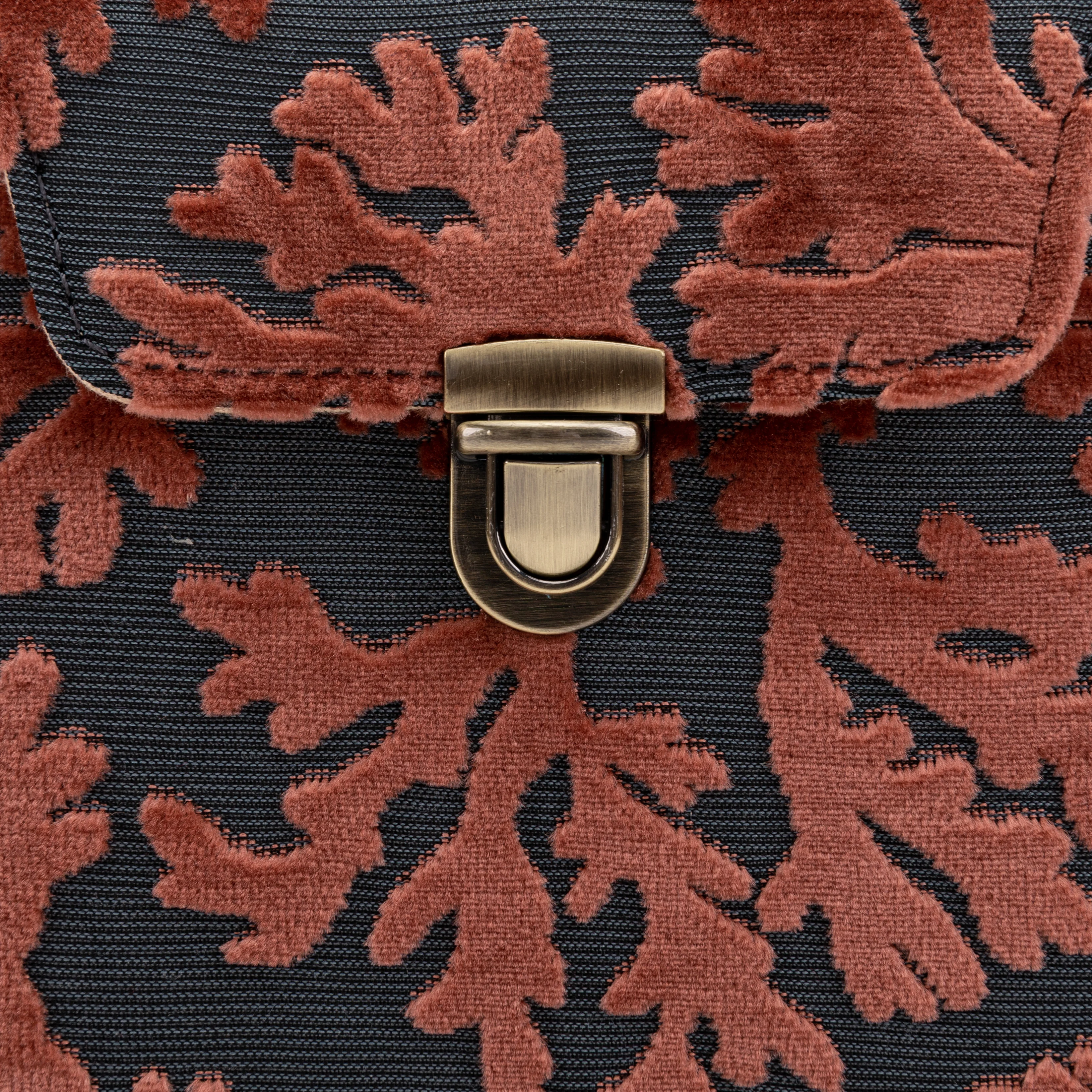 Burnout Velvet St Tropez Scuba Coral Emma Small Train Case Crossbody - Image 5