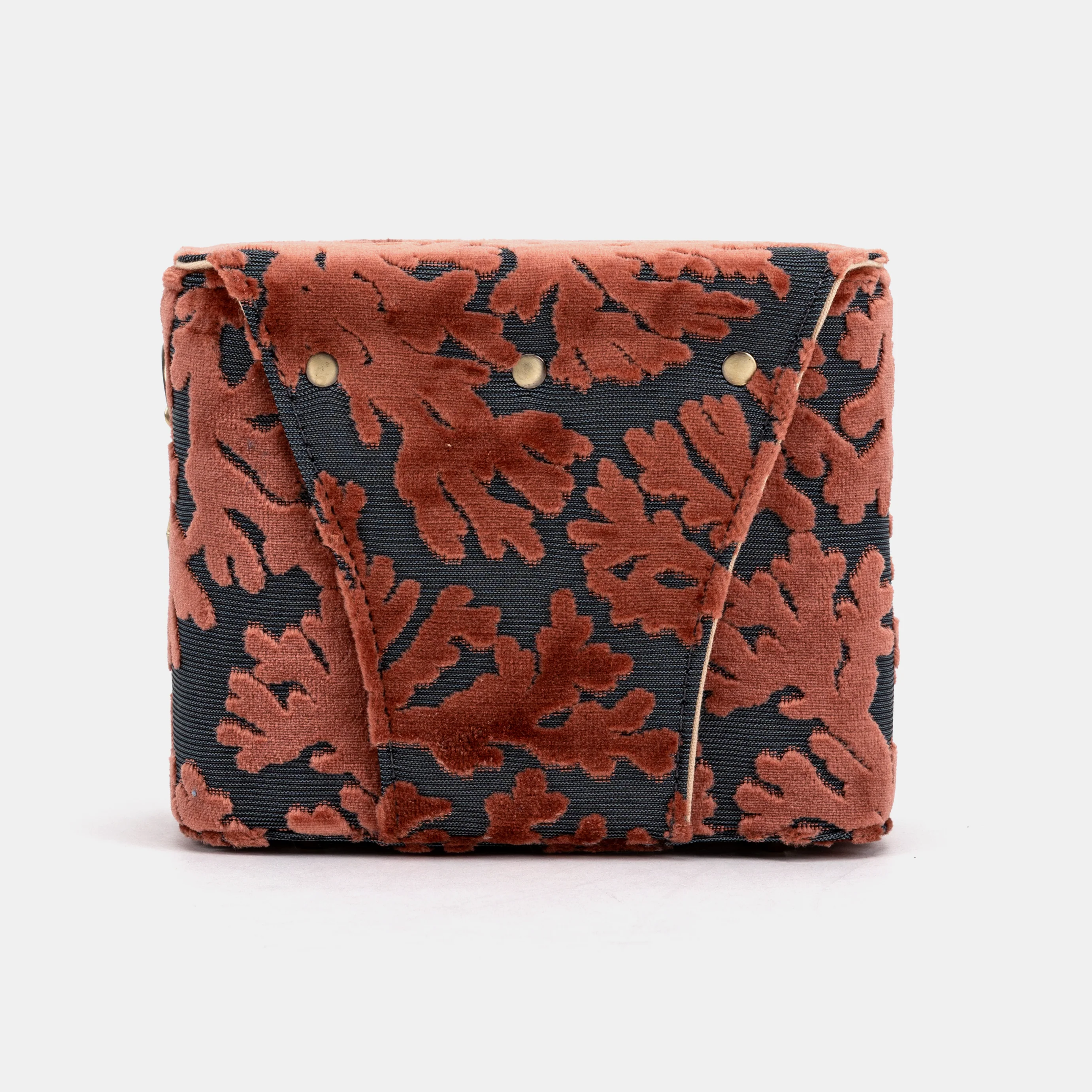 Burnout Velvet St Tropez Scuba Coral Emma Small Train Case Crossbody - Image 7