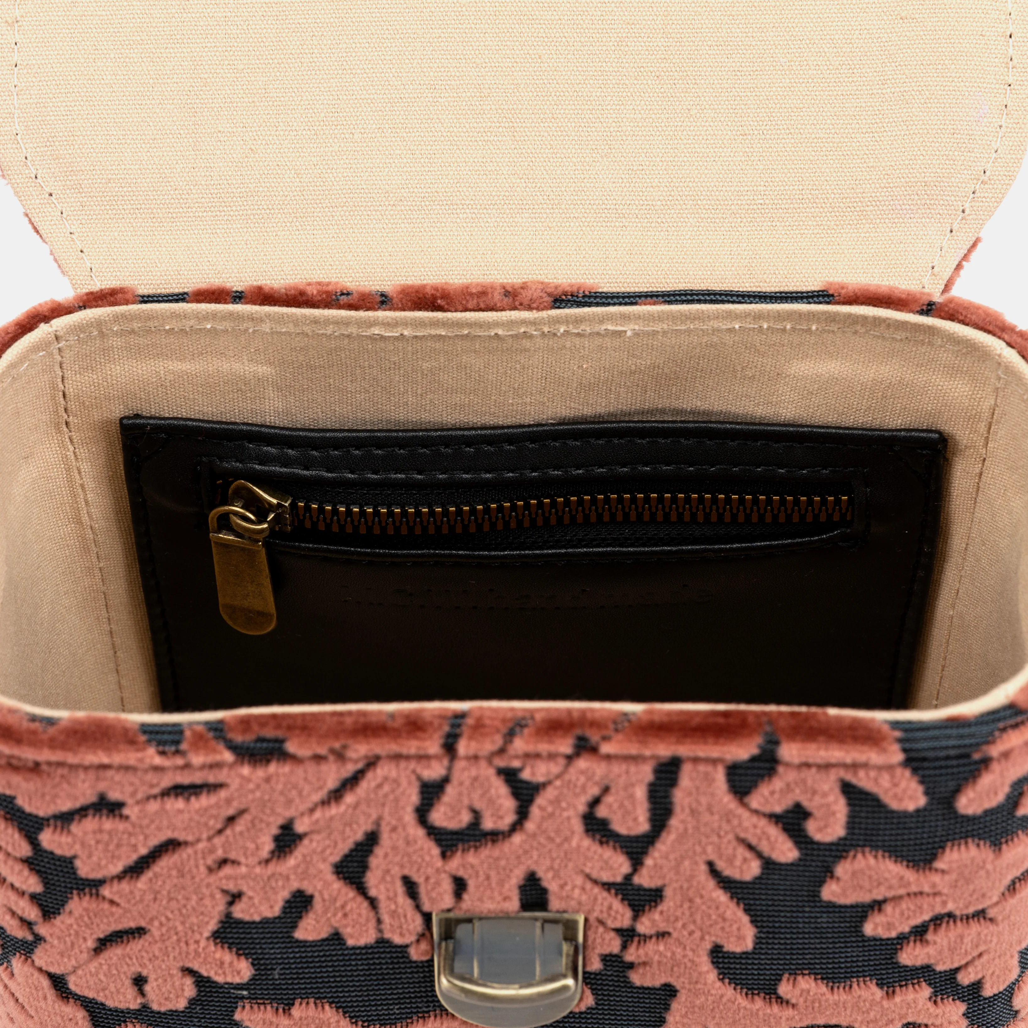 Burnout Velvet St Tropez Scuba Coral Emma Small Train Case Crossbody - Image 9