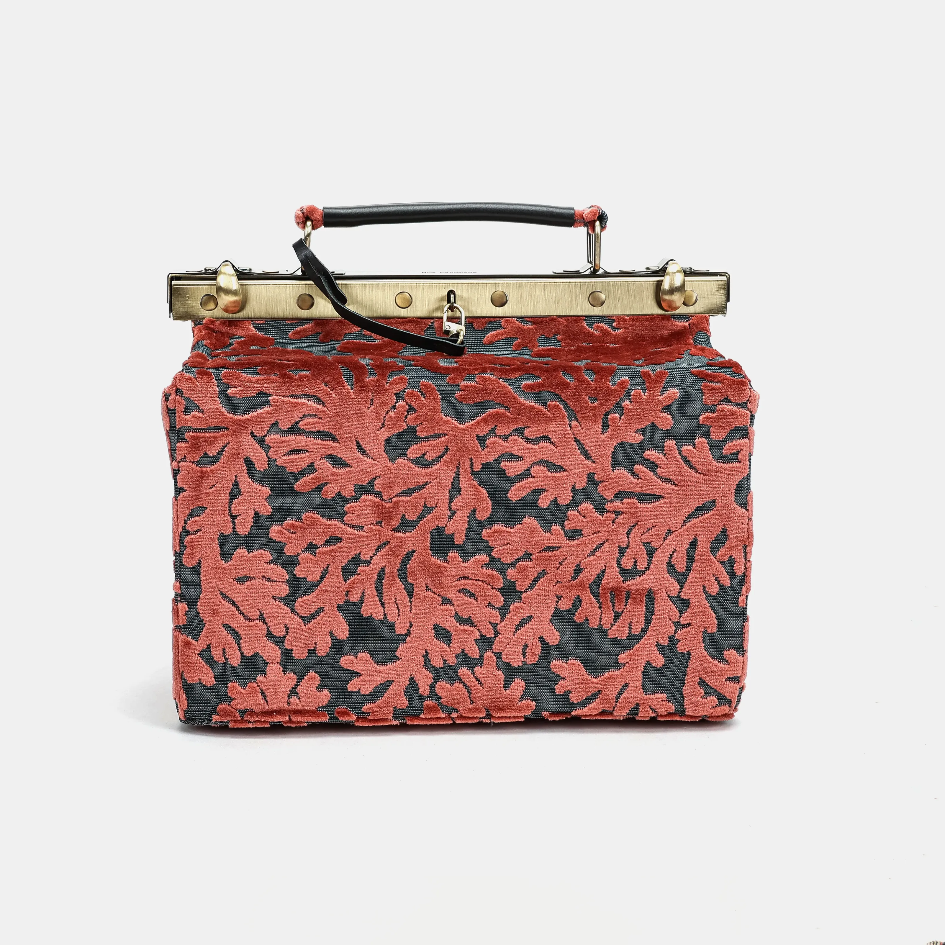 Burnout Velvet St Tropez Scuba Coral Vivienne Carpet Purse Gladstone Bag
