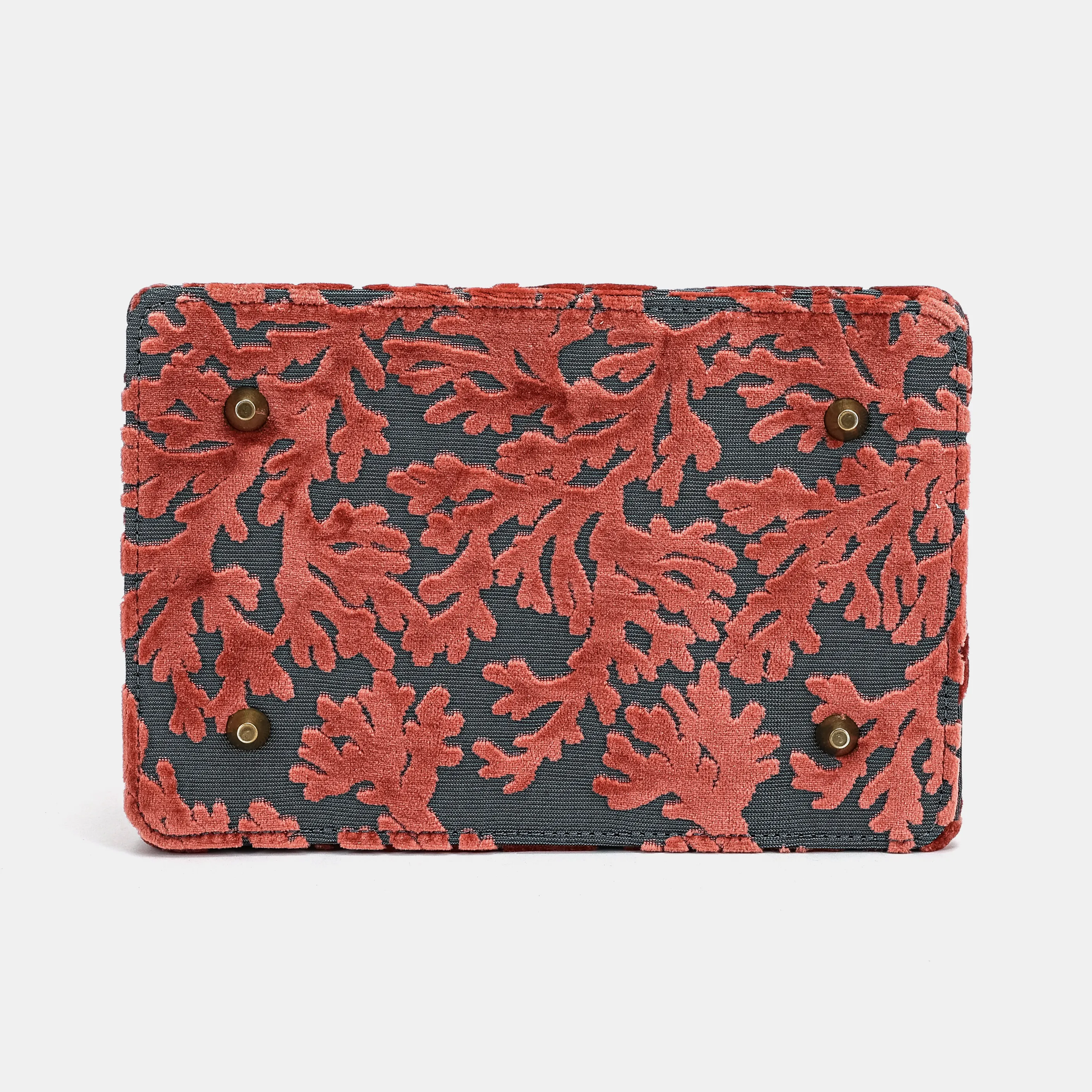 Burnout Velvet St Tropez Scuba Coral Vivienne Carpet Purse Gladstone Bag - Image 10