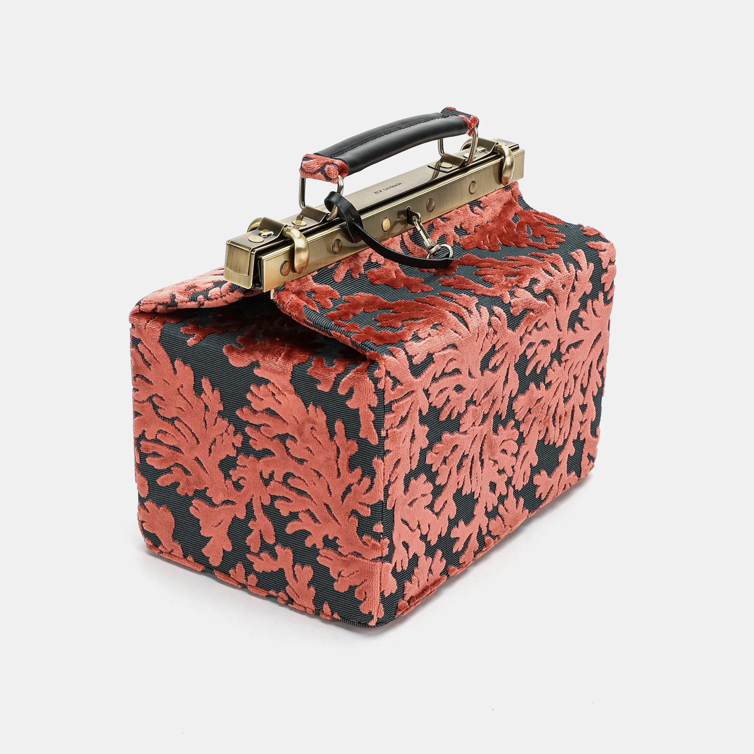 Burnout Velvet St Tropez Scuba Coral Vivienne Carpet Purse Gladstone Bag - Image 4