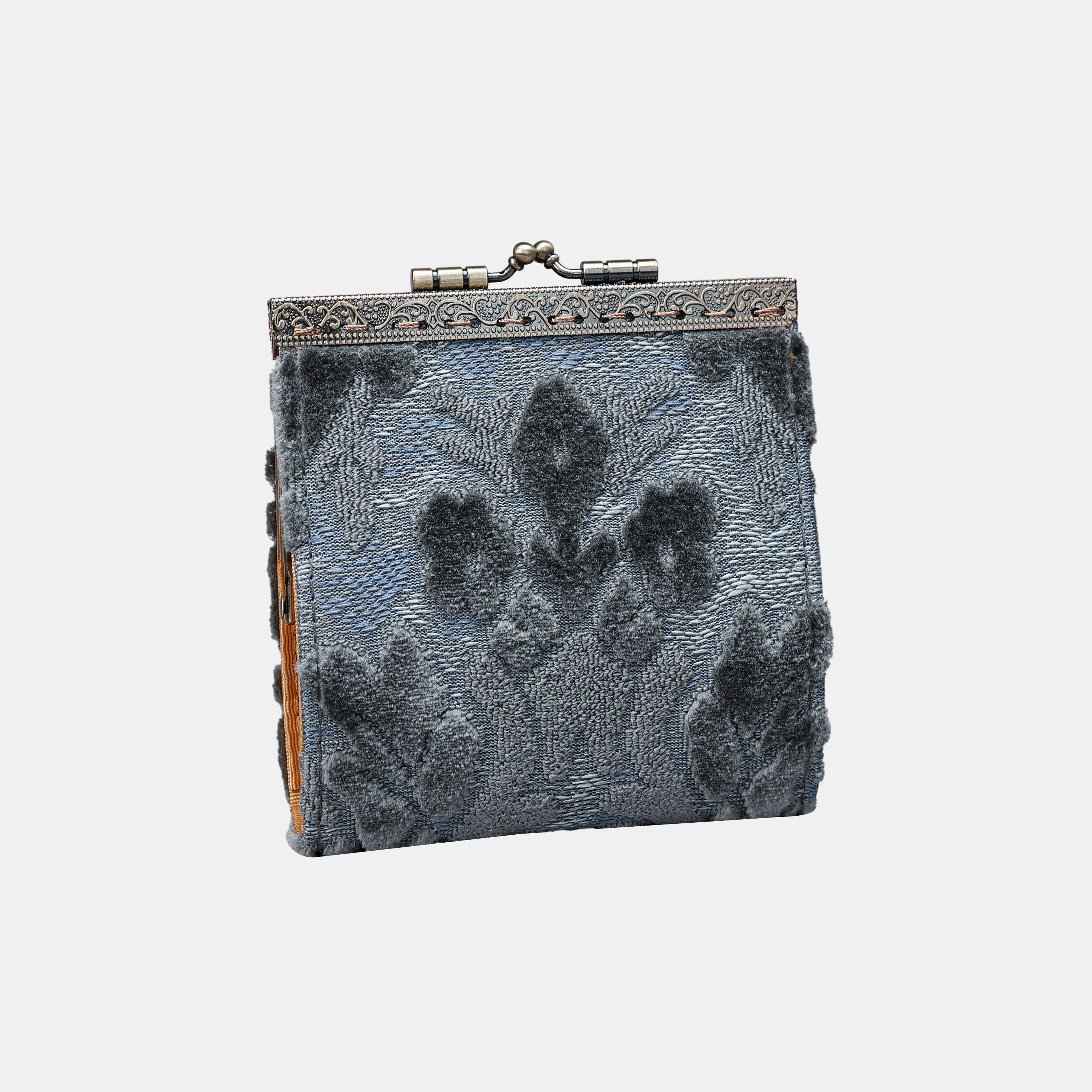 Burnout Velvet Steel Blue Card Wallet - Image 2