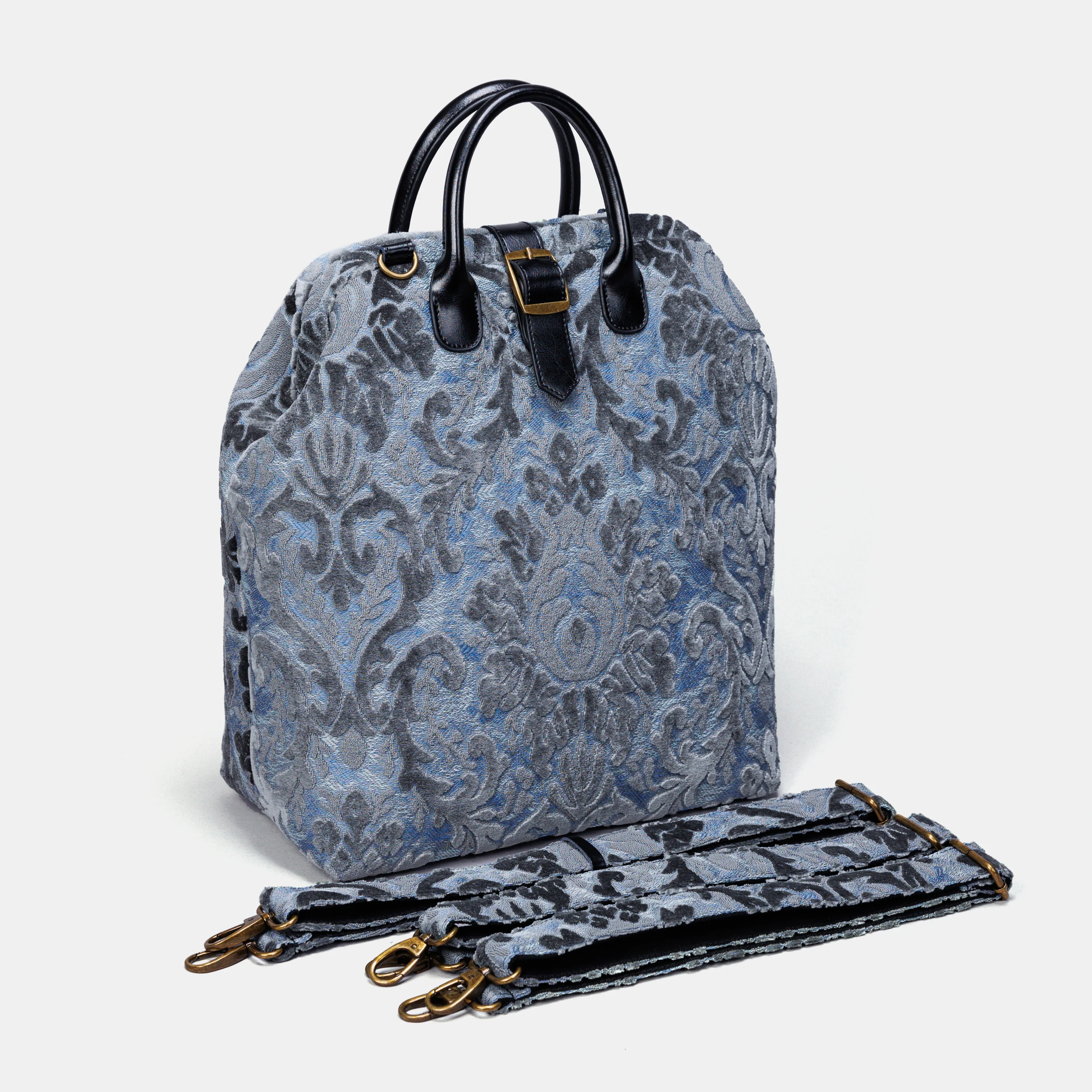Burnout Velvet Steel Blue Carpet Laptop Backpack - Image 2