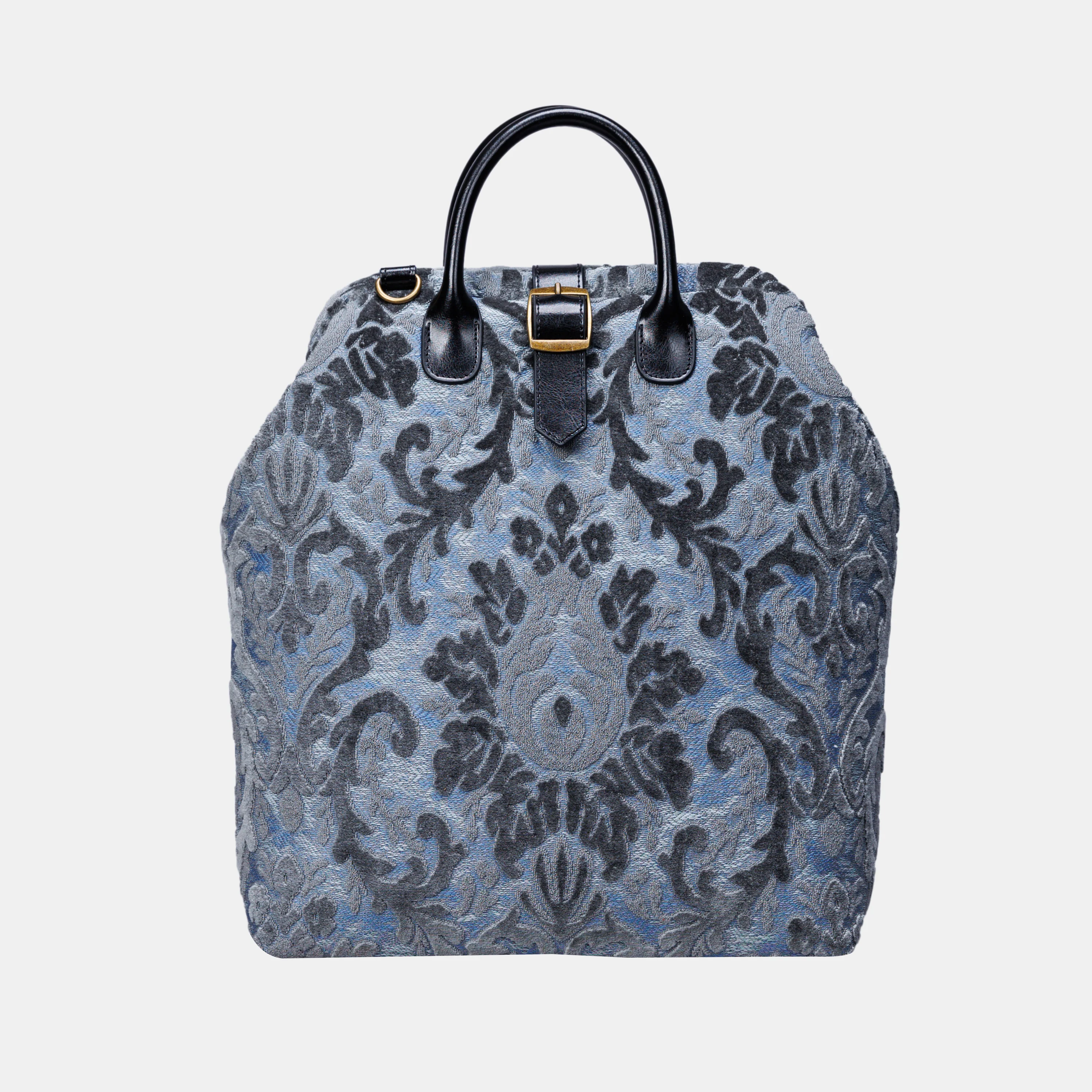 Burnout Velvet Steel Blue Carpet Laptop Backpack - Image 3