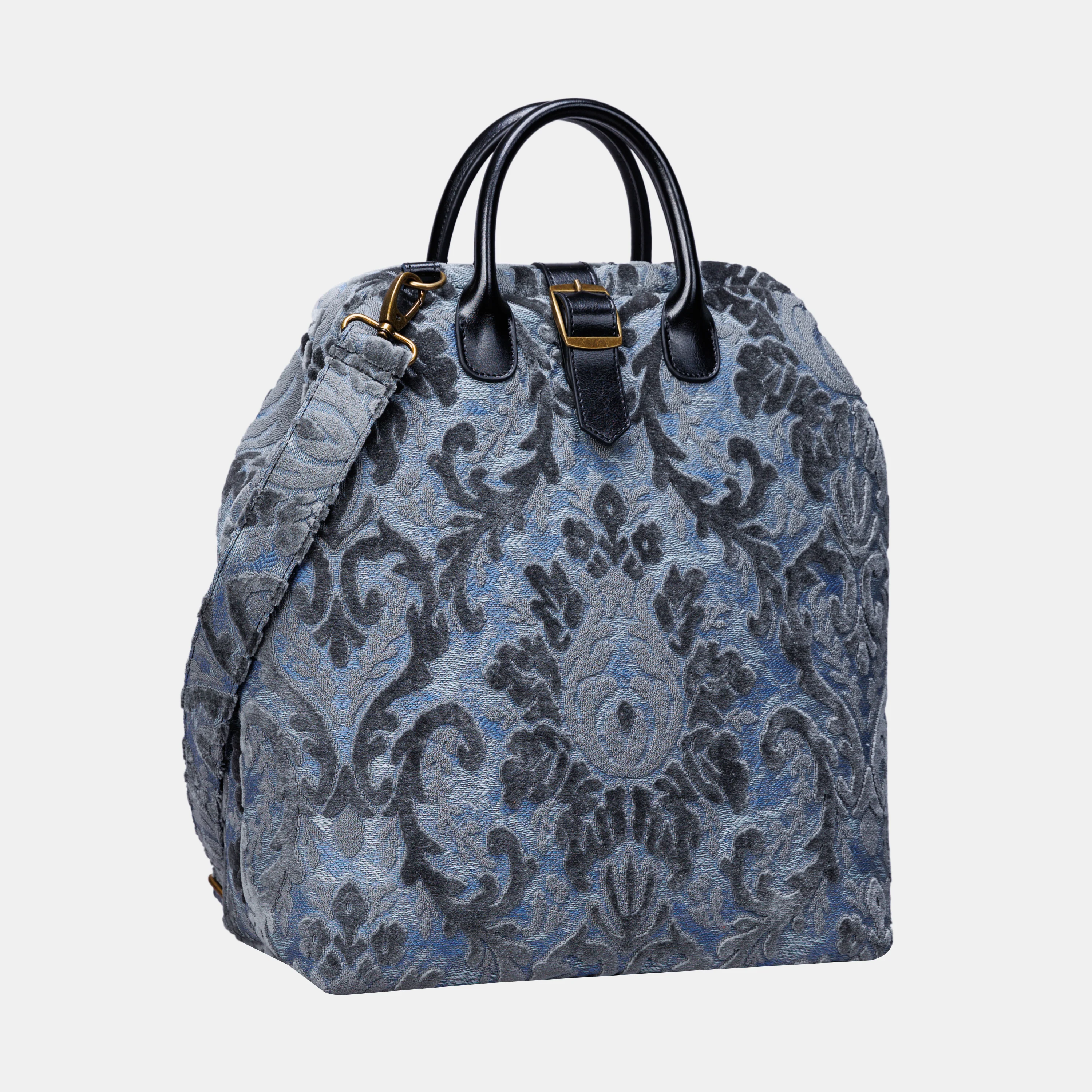 Burnout Velvet Steel Blue Carpet Laptop Backpack - Image 4