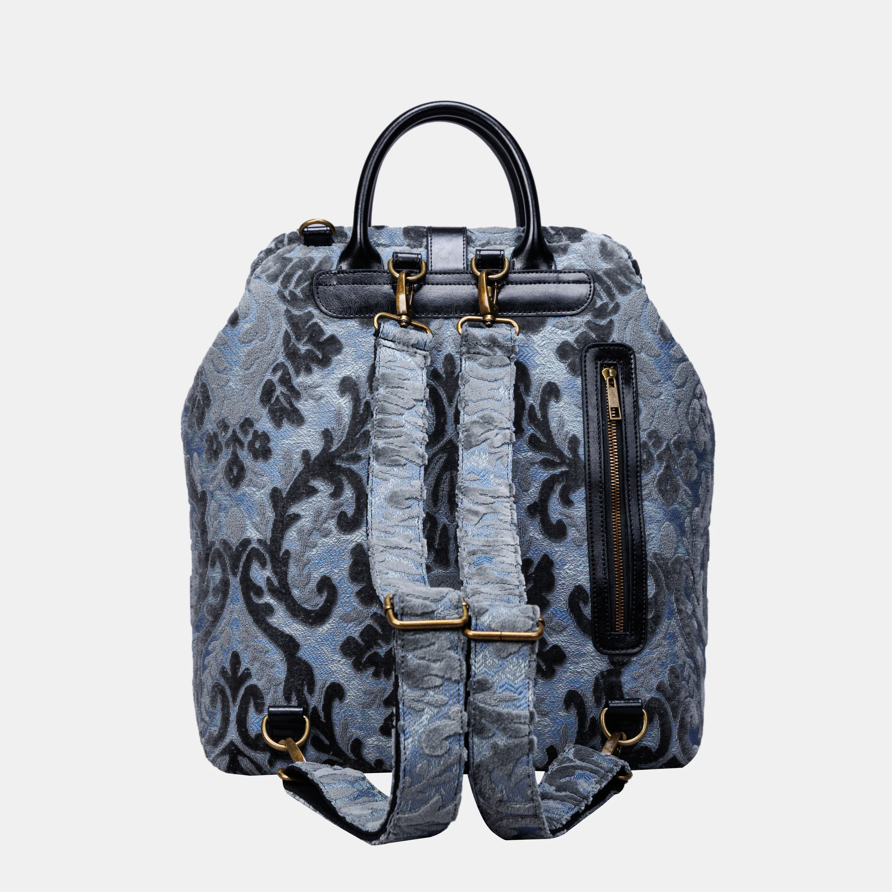 Burnout Velvet Steel Blue Carpet Laptop Backpack - Image 5