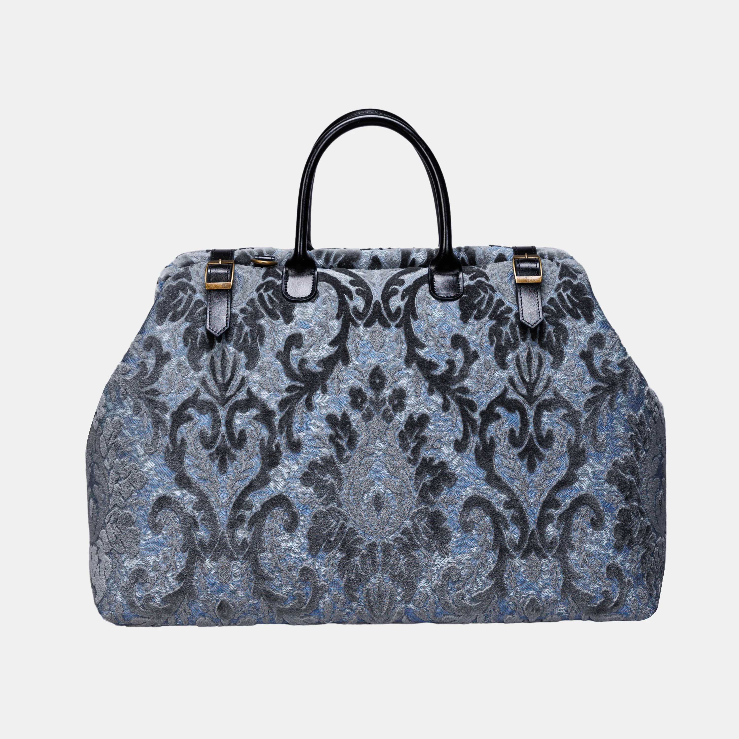 Burnout Velvet Steel Blue Large Carpetbag