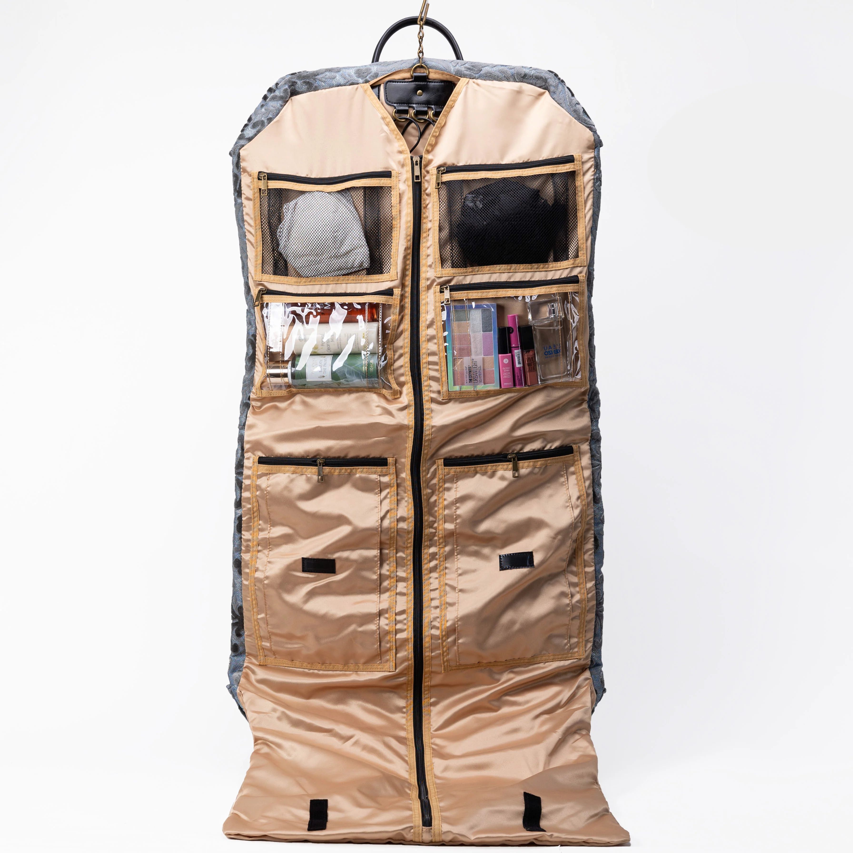Burnout Velvet Steel Blue Carpet Garment Bag - Image 2