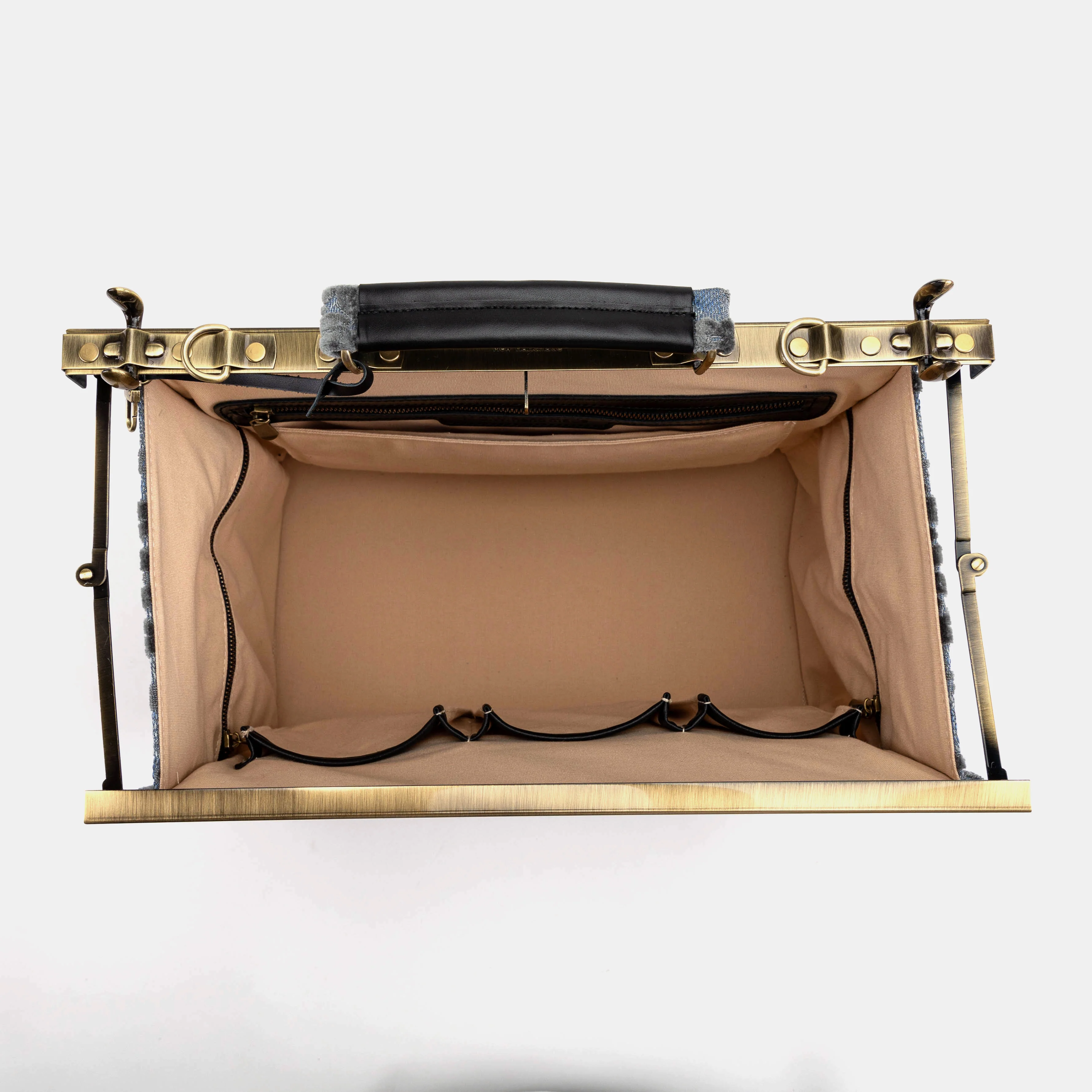 Burnout Velvet Steel Blue Celine Carpet Gladstone Bag - Image 8