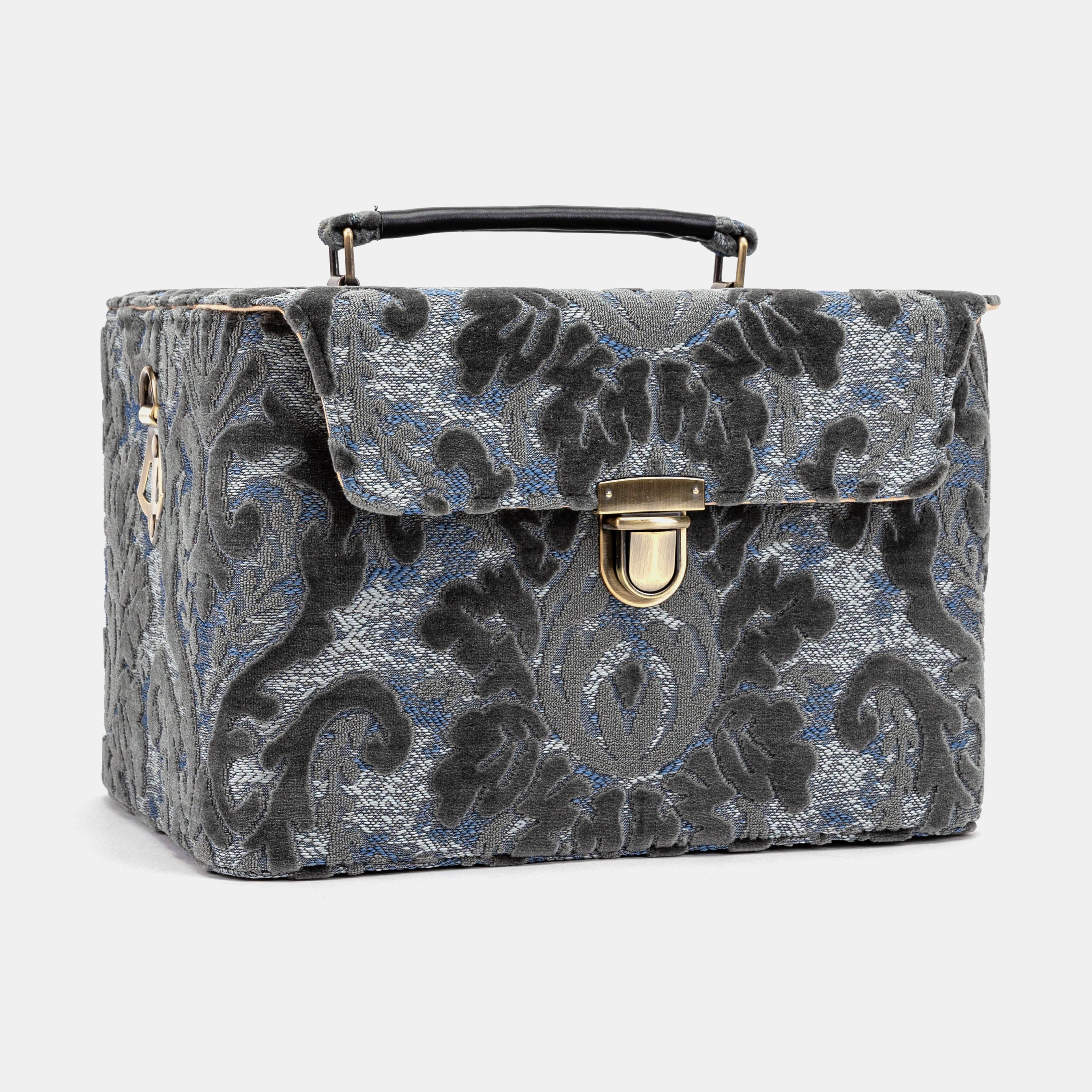 Burnout Velvet Steel Blue Josephine Large Train Case - Image 3
