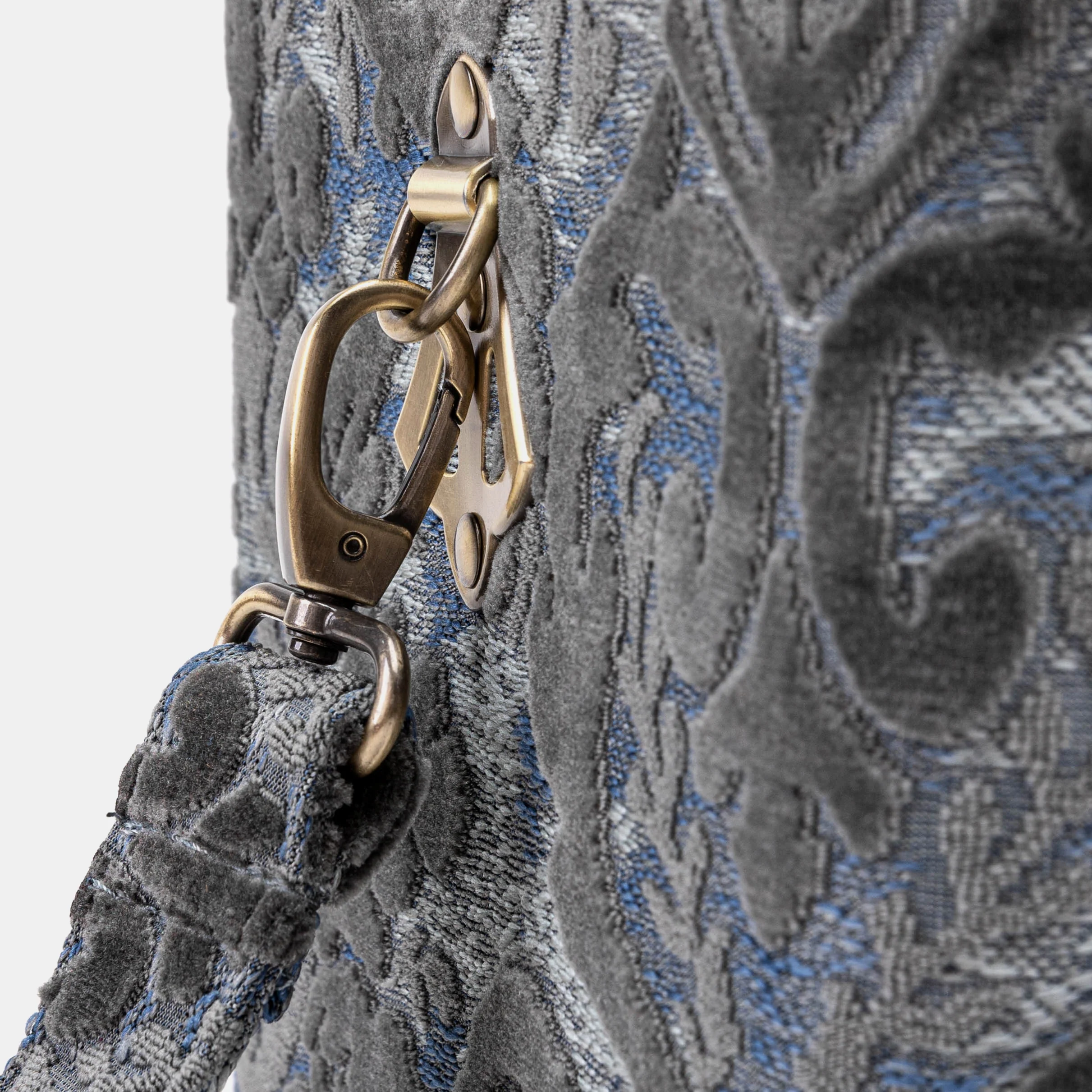 Burnout Velvet Steel Blue Josephine Large Train Case - Image 7