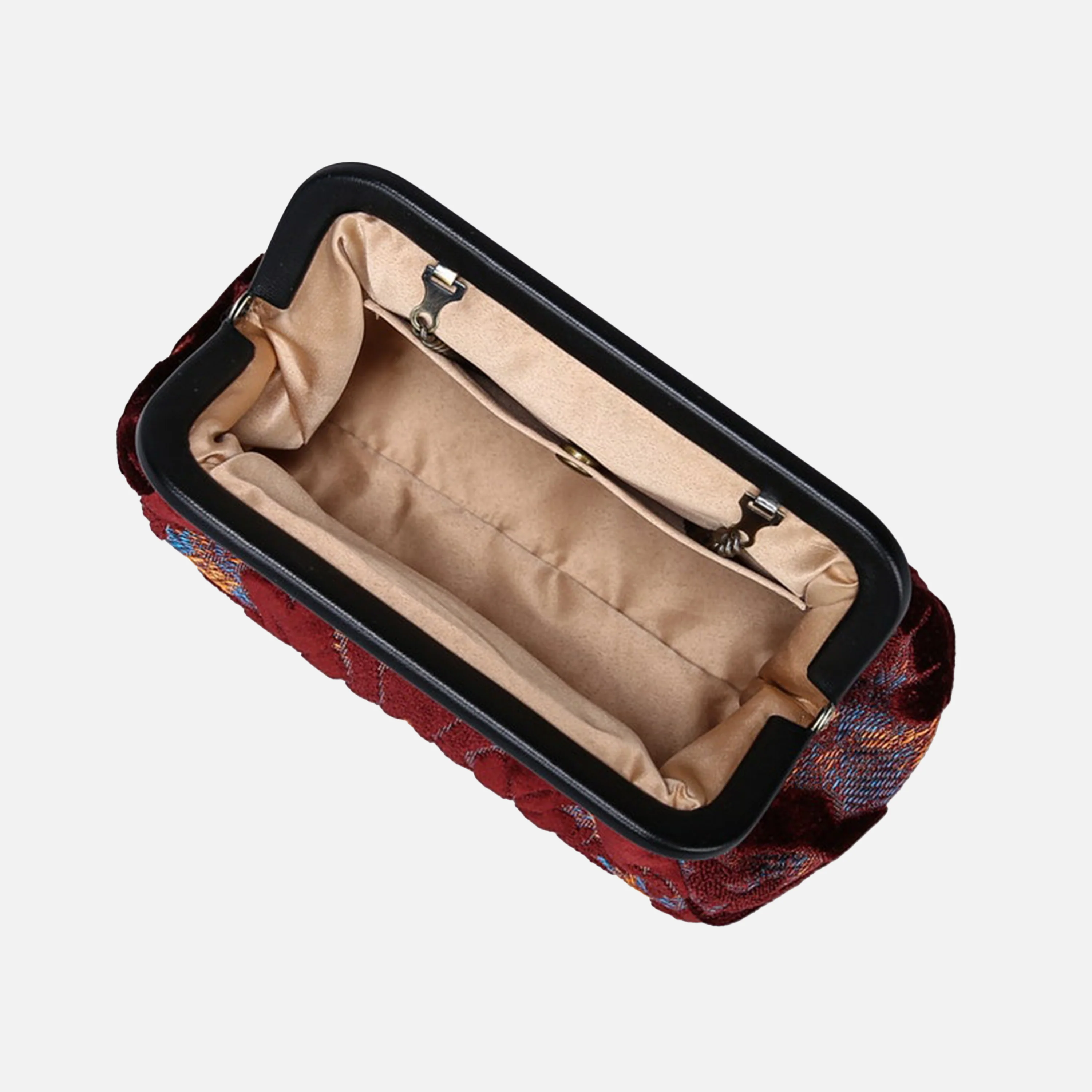 Burnout Velvet Wine Evening Bag Clutch - Image 5