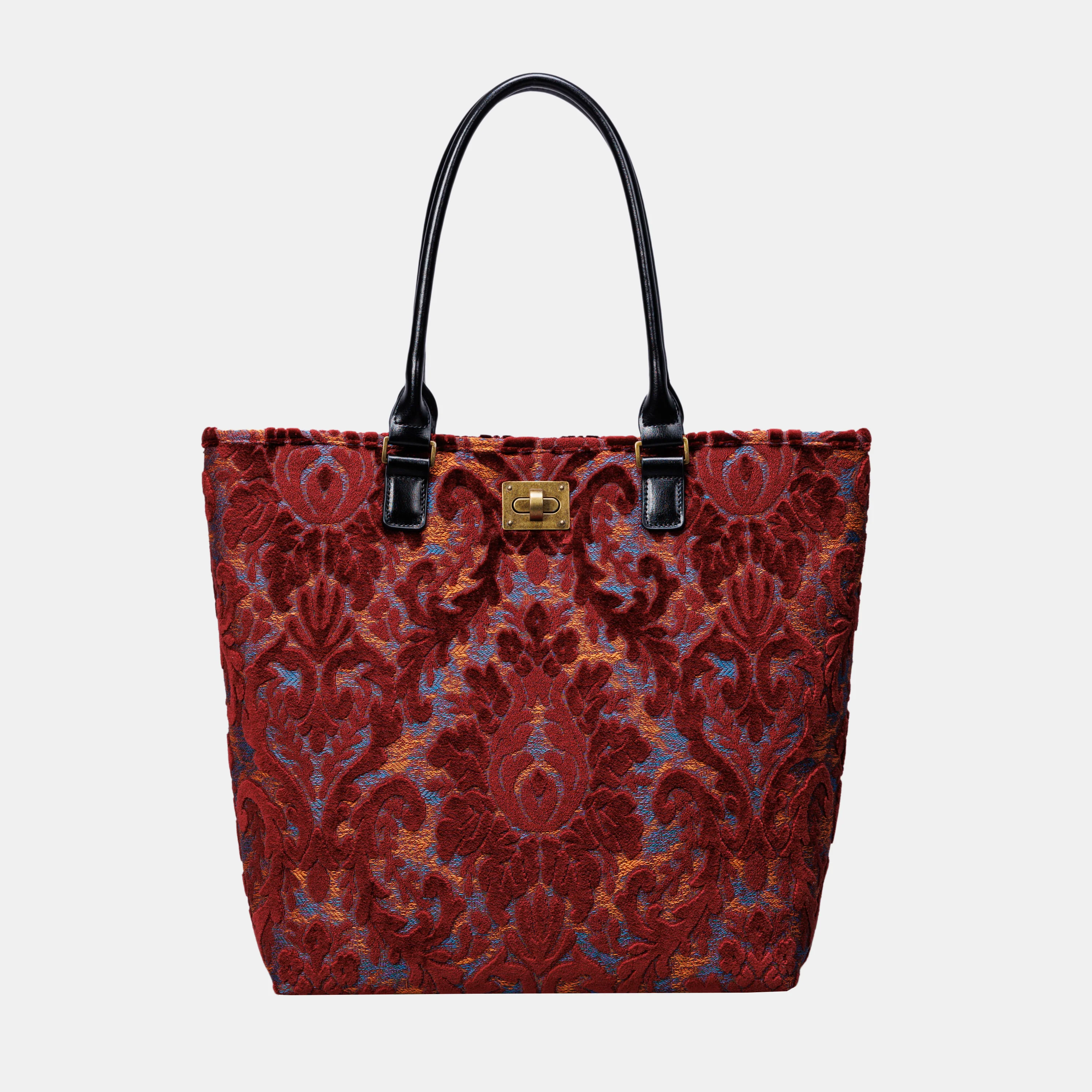 Burnout Velvet Wine Carpet Tote Shopper