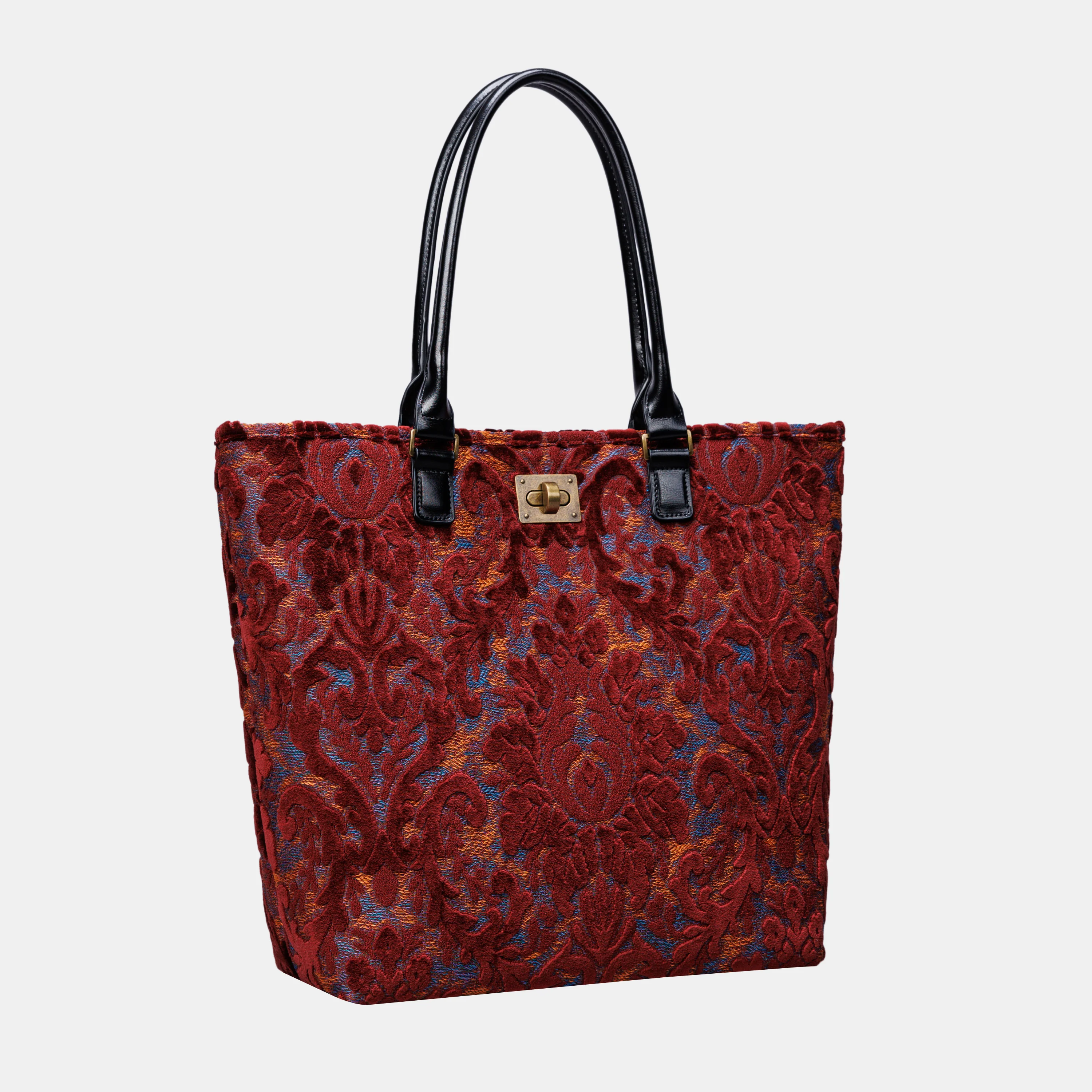 Burnout Velvet Wine Carpet Tote Shopper - Image 2