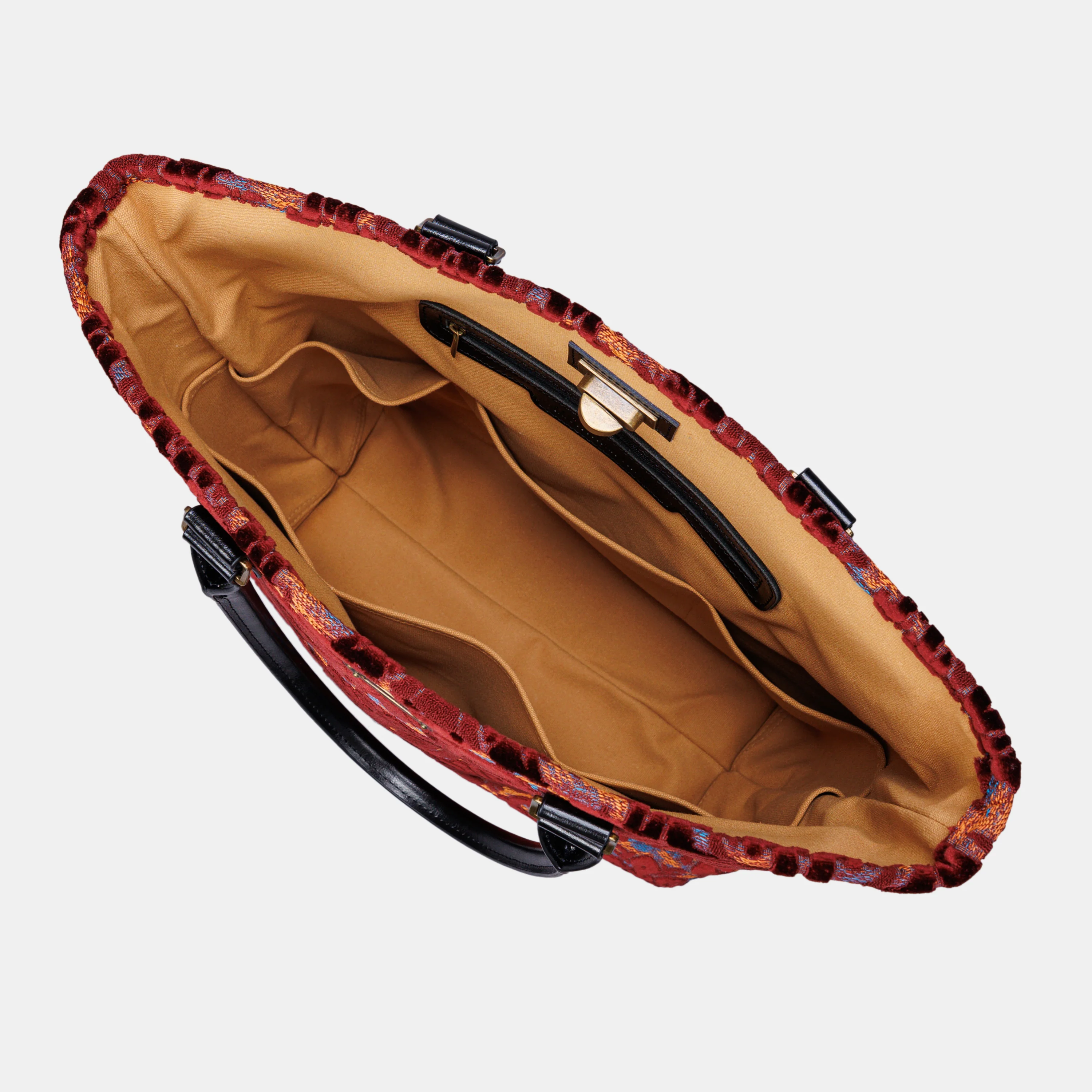 Burnout Velvet Wine Carpet Tote Shopper - Image 5