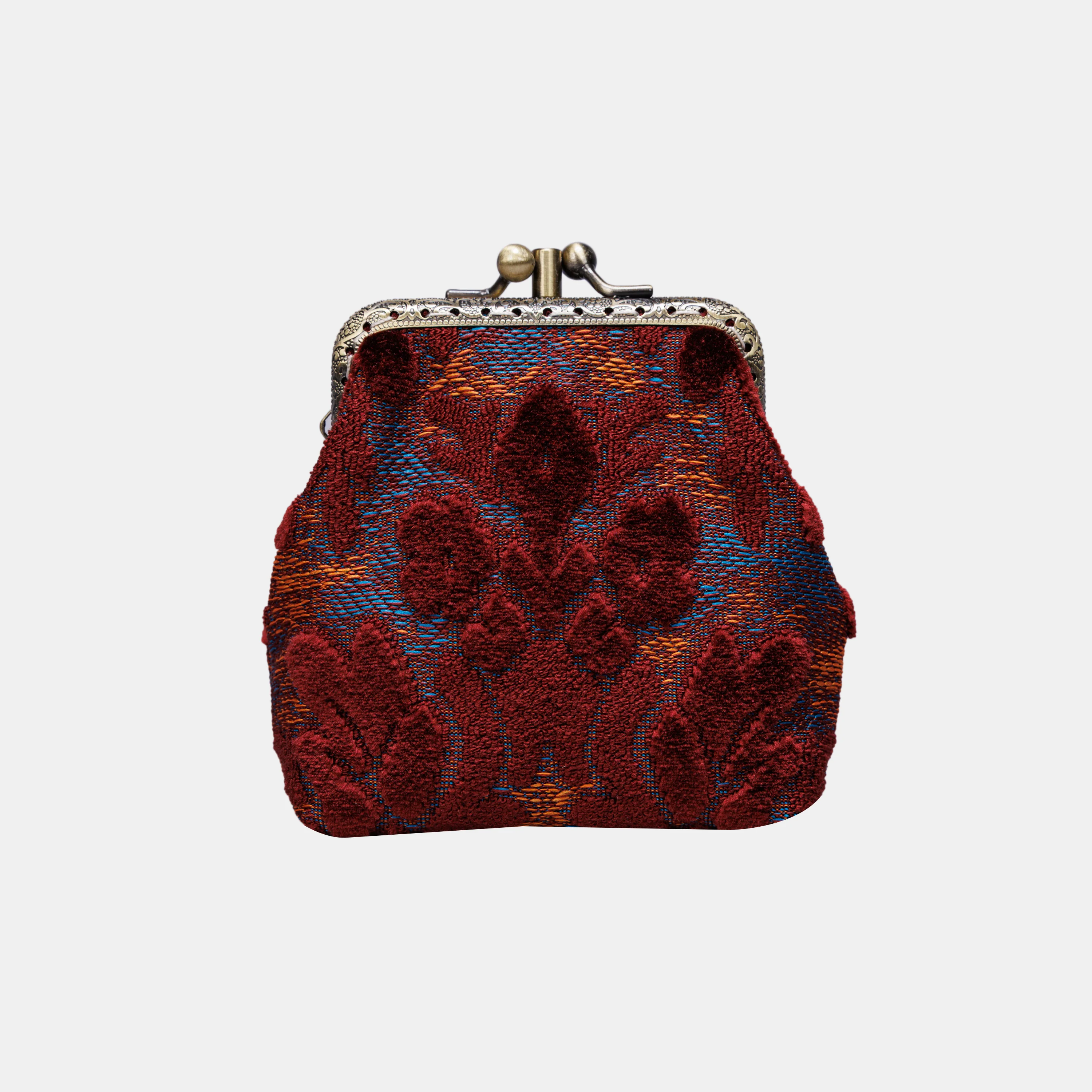 Burnout Velvet Wine Double Kiss Clasp Coin Purse - Image 3