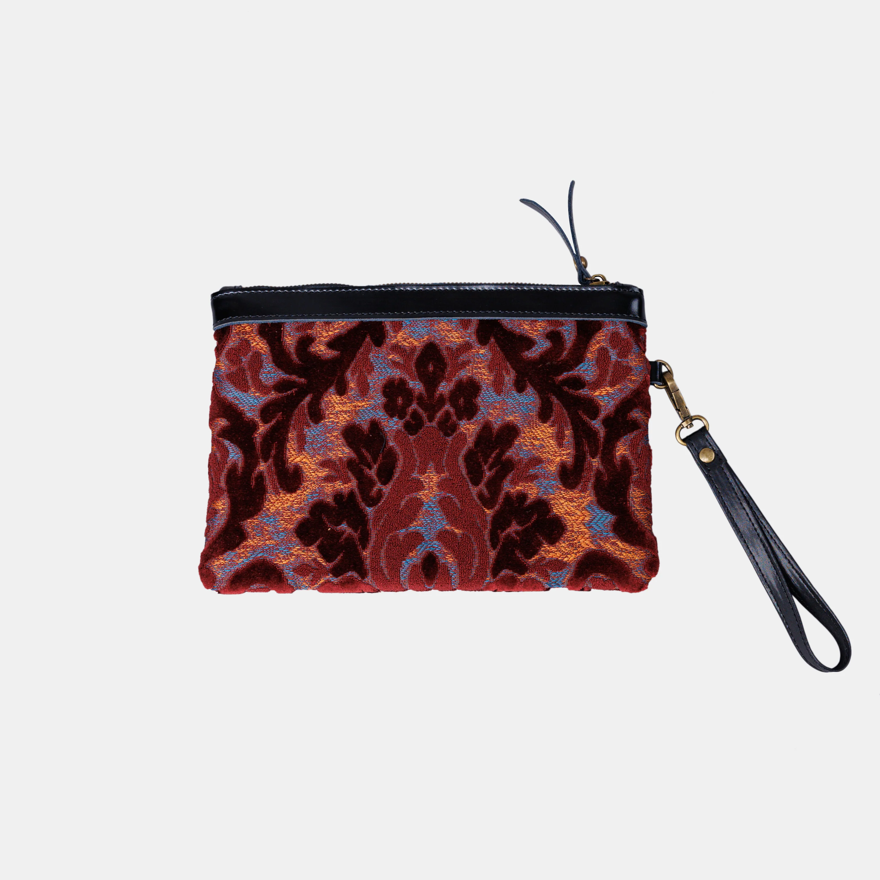 Burnout Velvet Wine Wristlet Clutch - Image 3