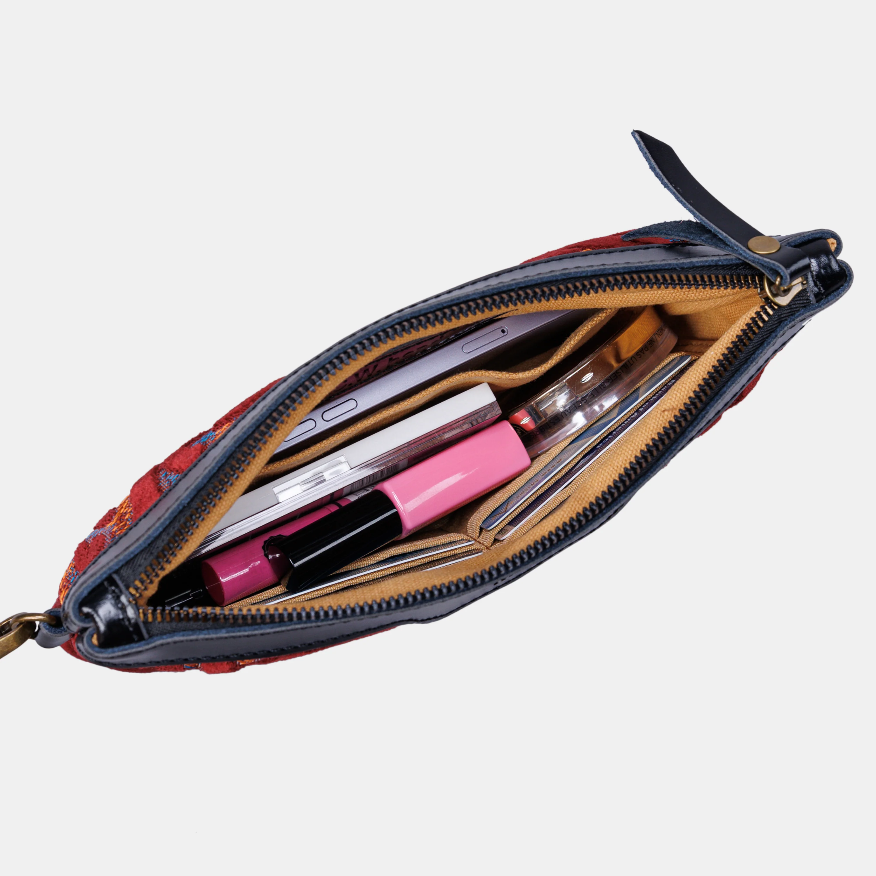 Burnout Velvet Wine Wristlet Clutch - Image 5