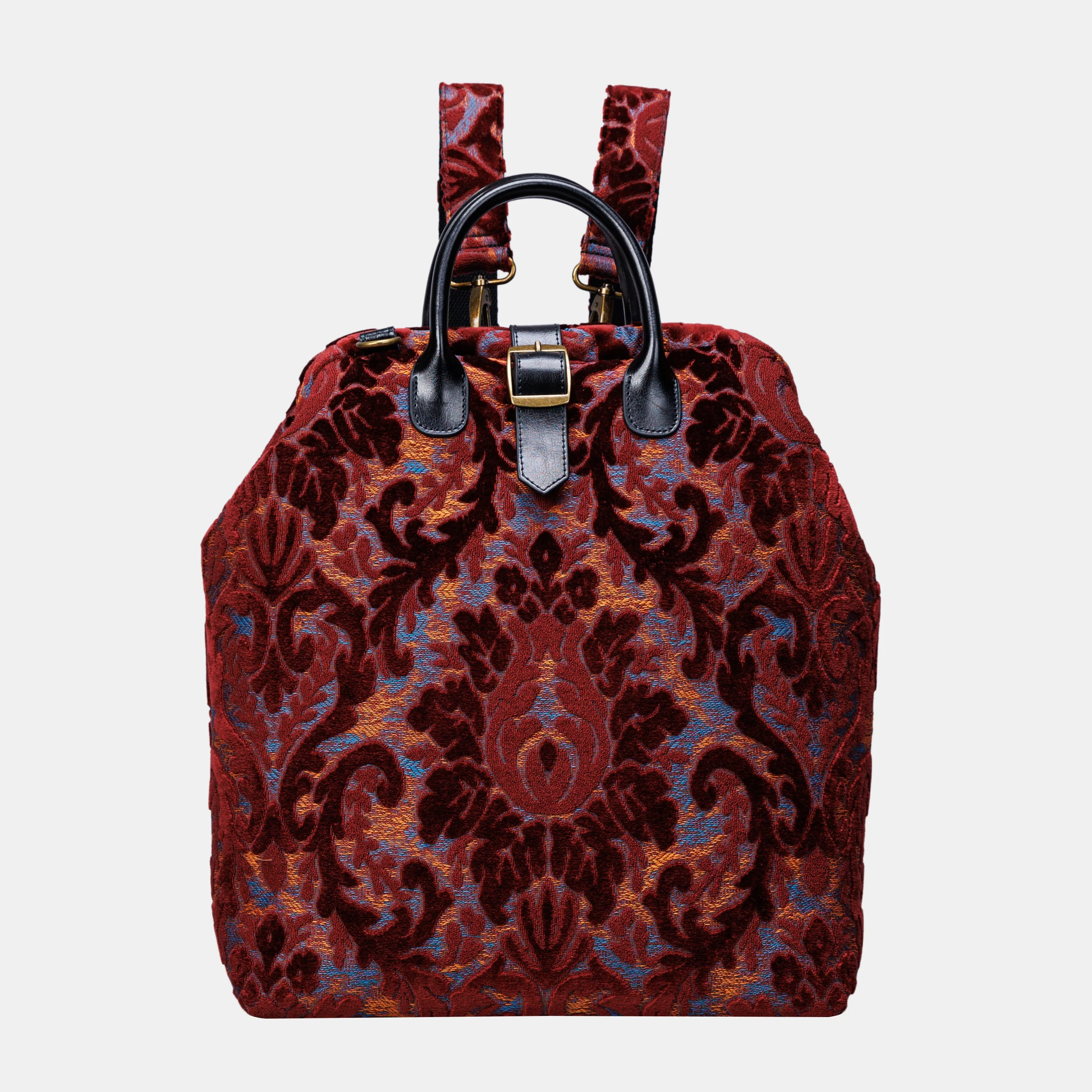 Burnout Velvet Wine Carpet Laptop Backpack