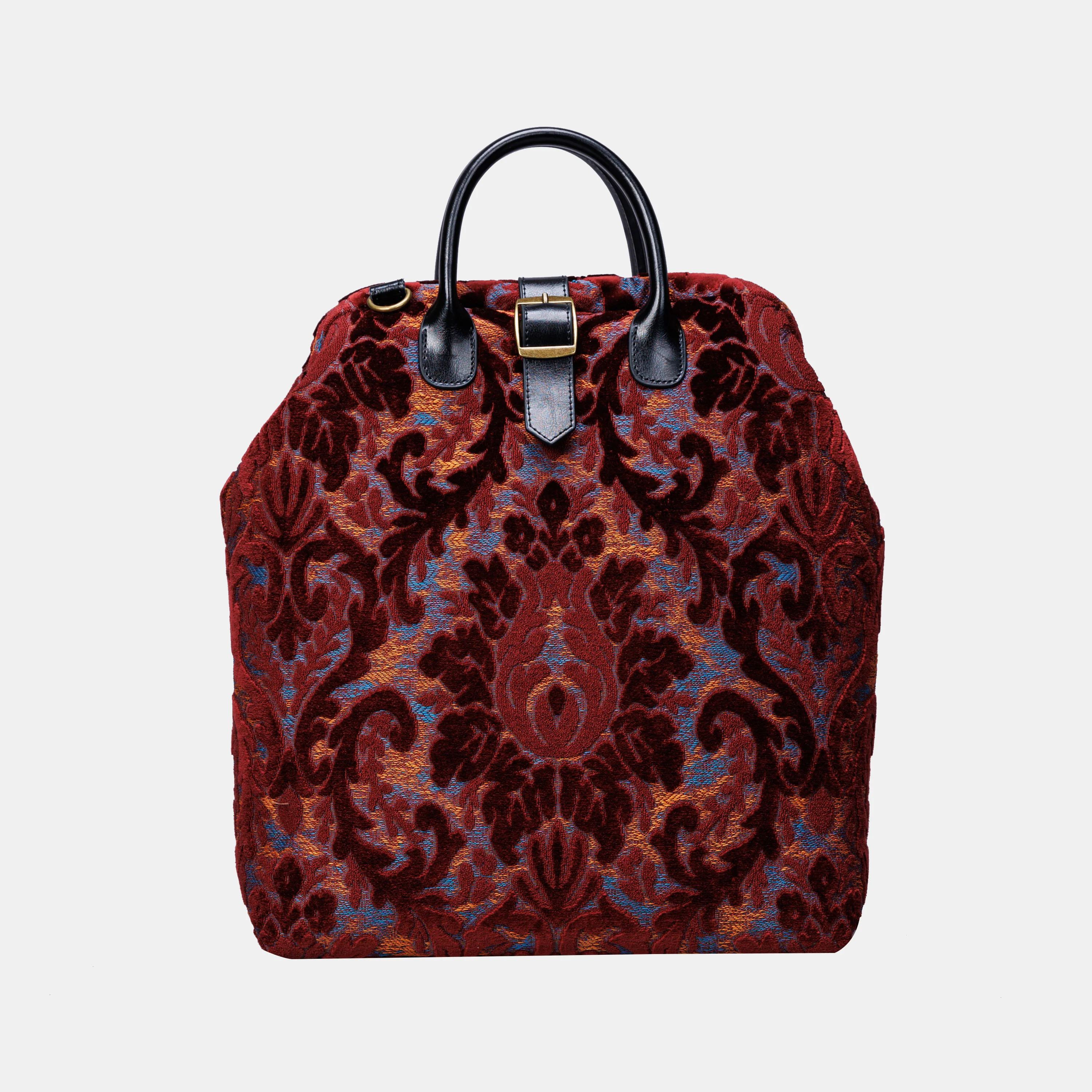 Burnout Velvet Wine Carpet Laptop Backpack - Image 3