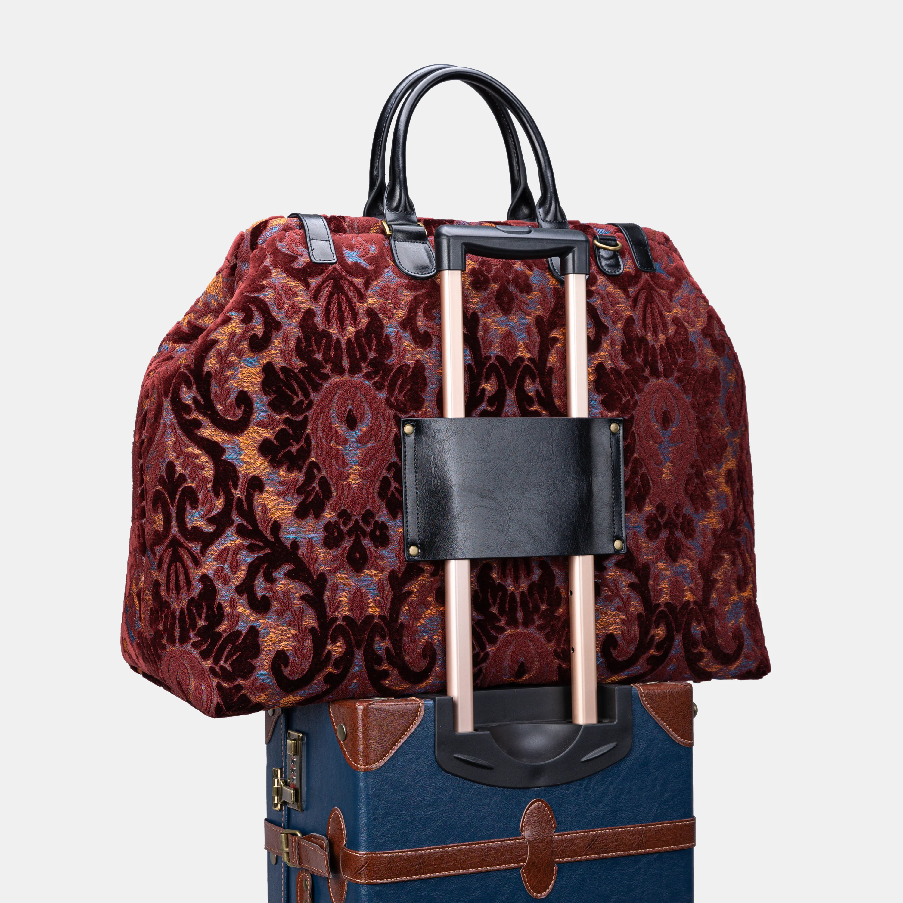 Burnout Velvet Wine Men's Carpetbag - Image 6