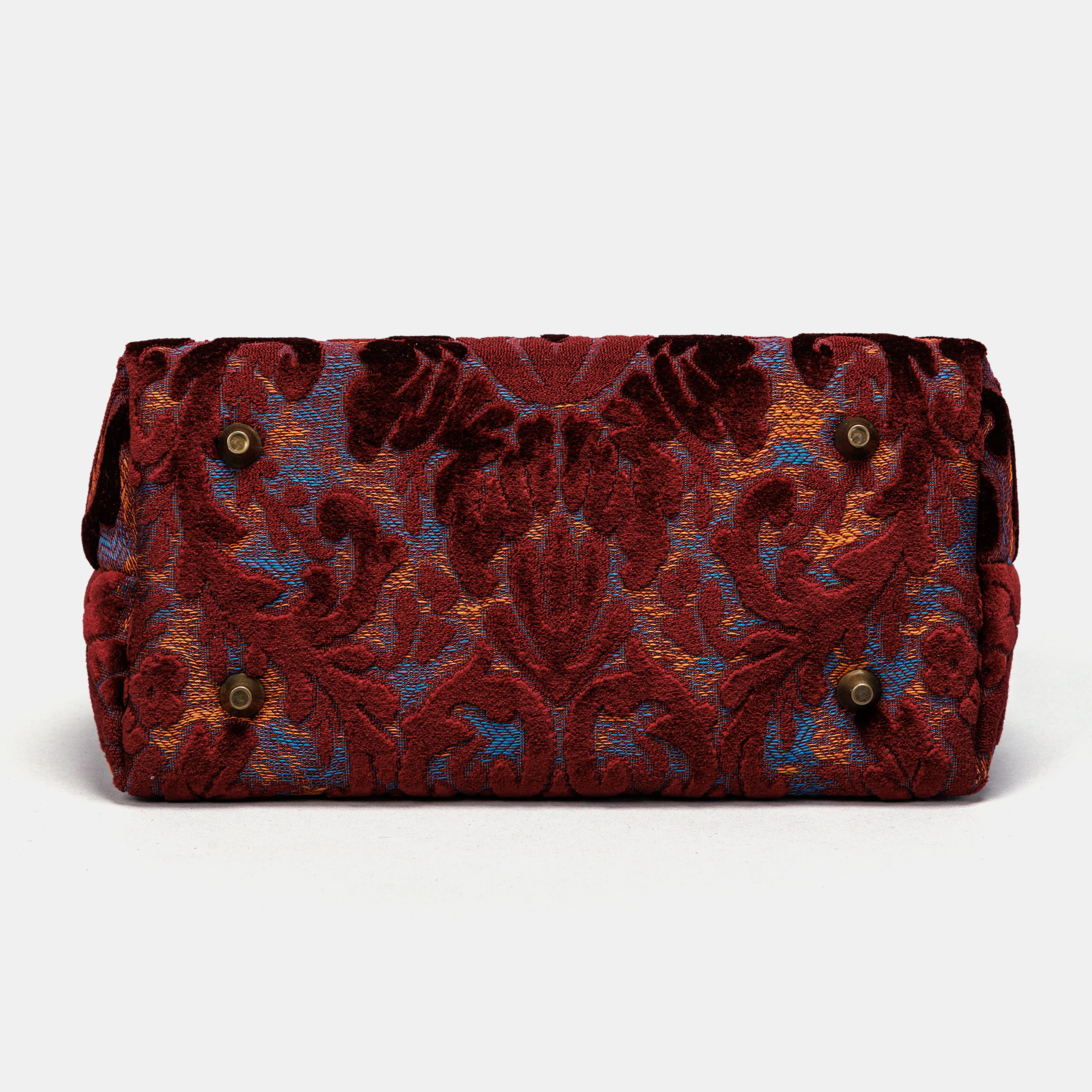 Burnout Velvet Wine Carpet Satchel - Image 6