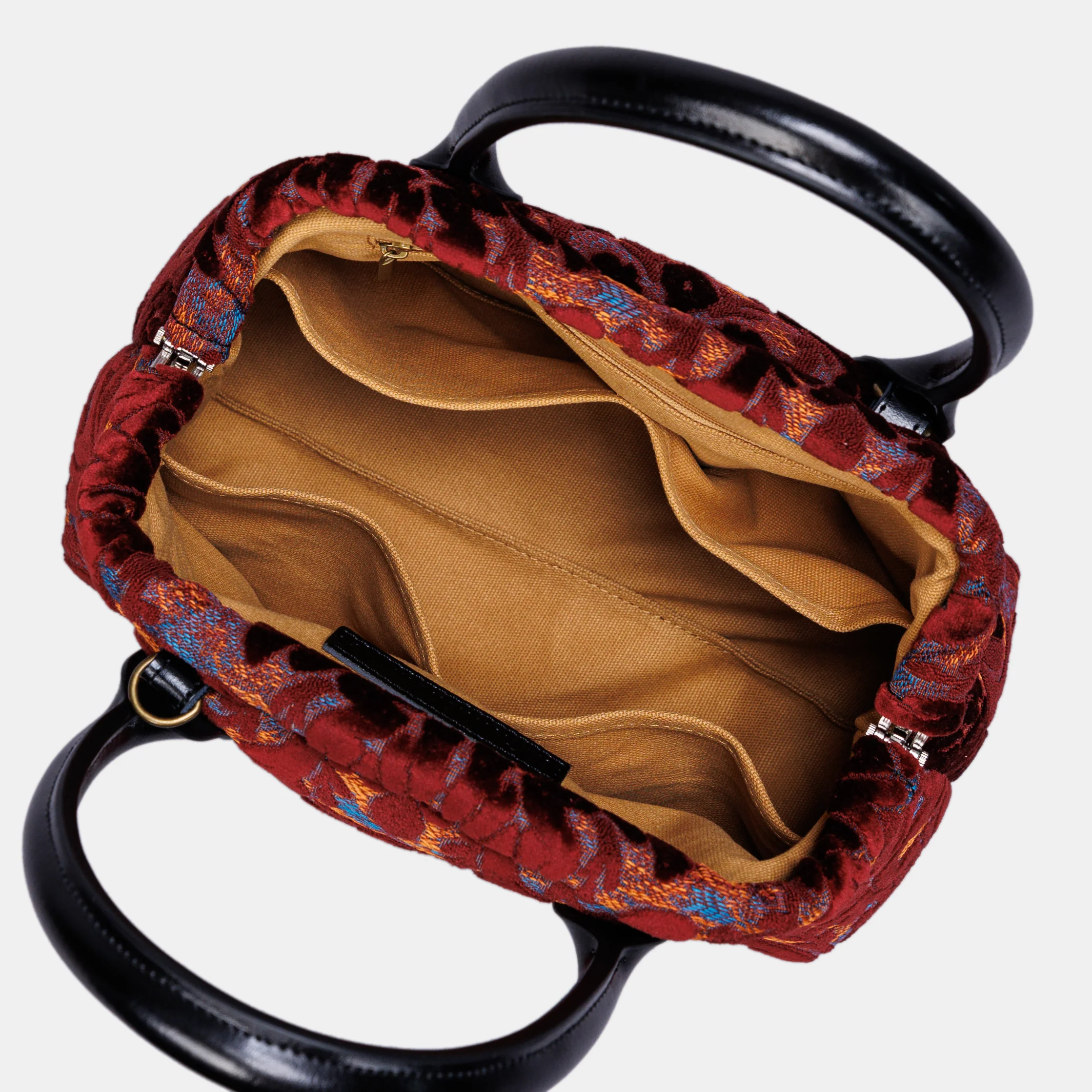 Burnout Velvet Wine Carpet Satchel - Image 7