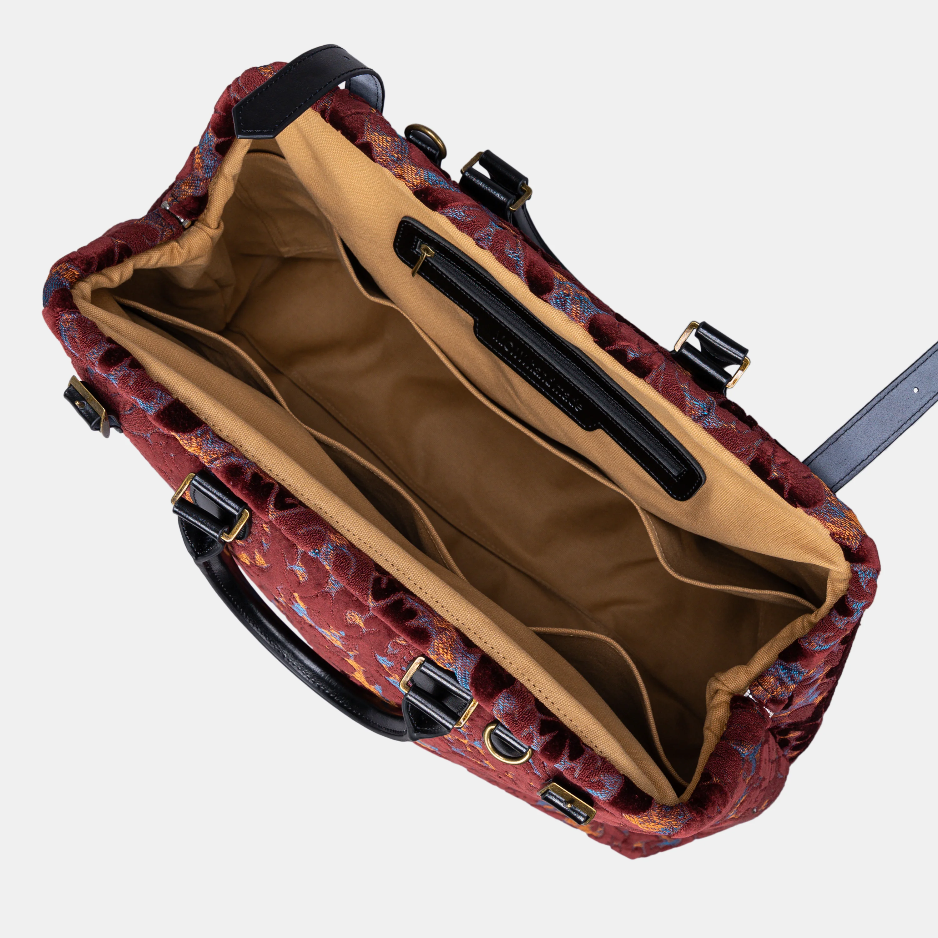 Burnout Velvet Wine Men's Carpetbag - Image 7