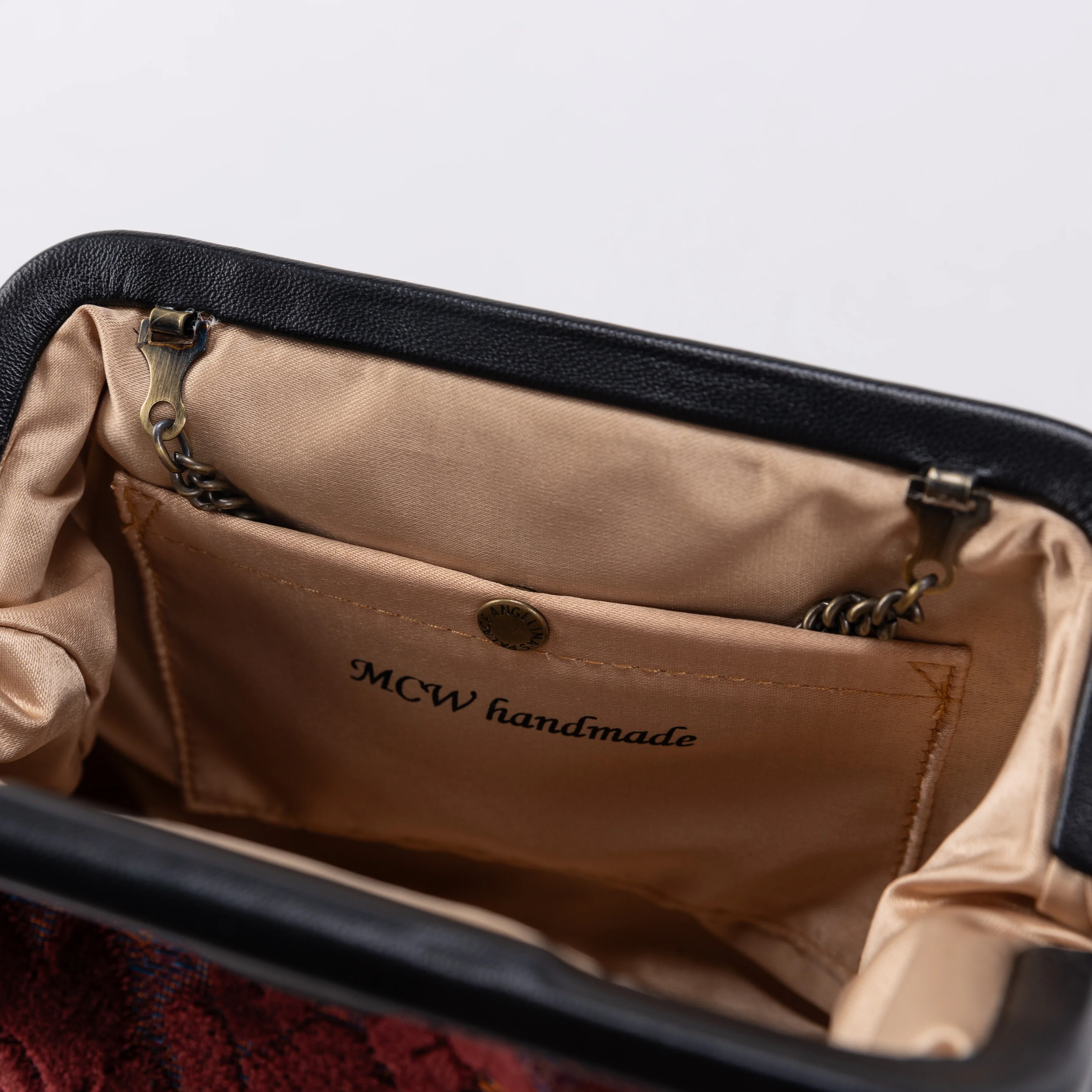 Burnout Velvet Wine Alma Clutch - Image 3