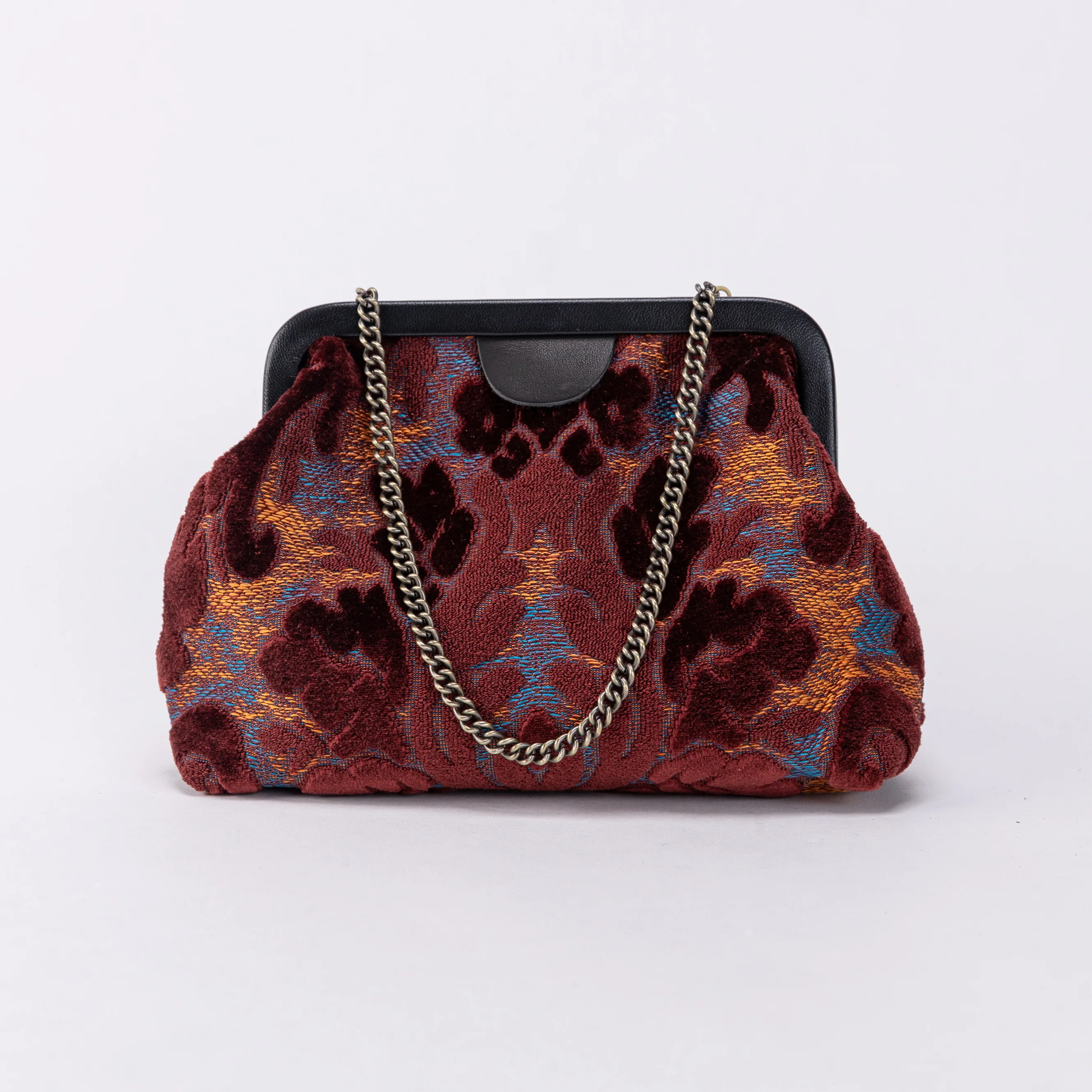 Burnout Velvet Wine Alma Clutch - Image 4