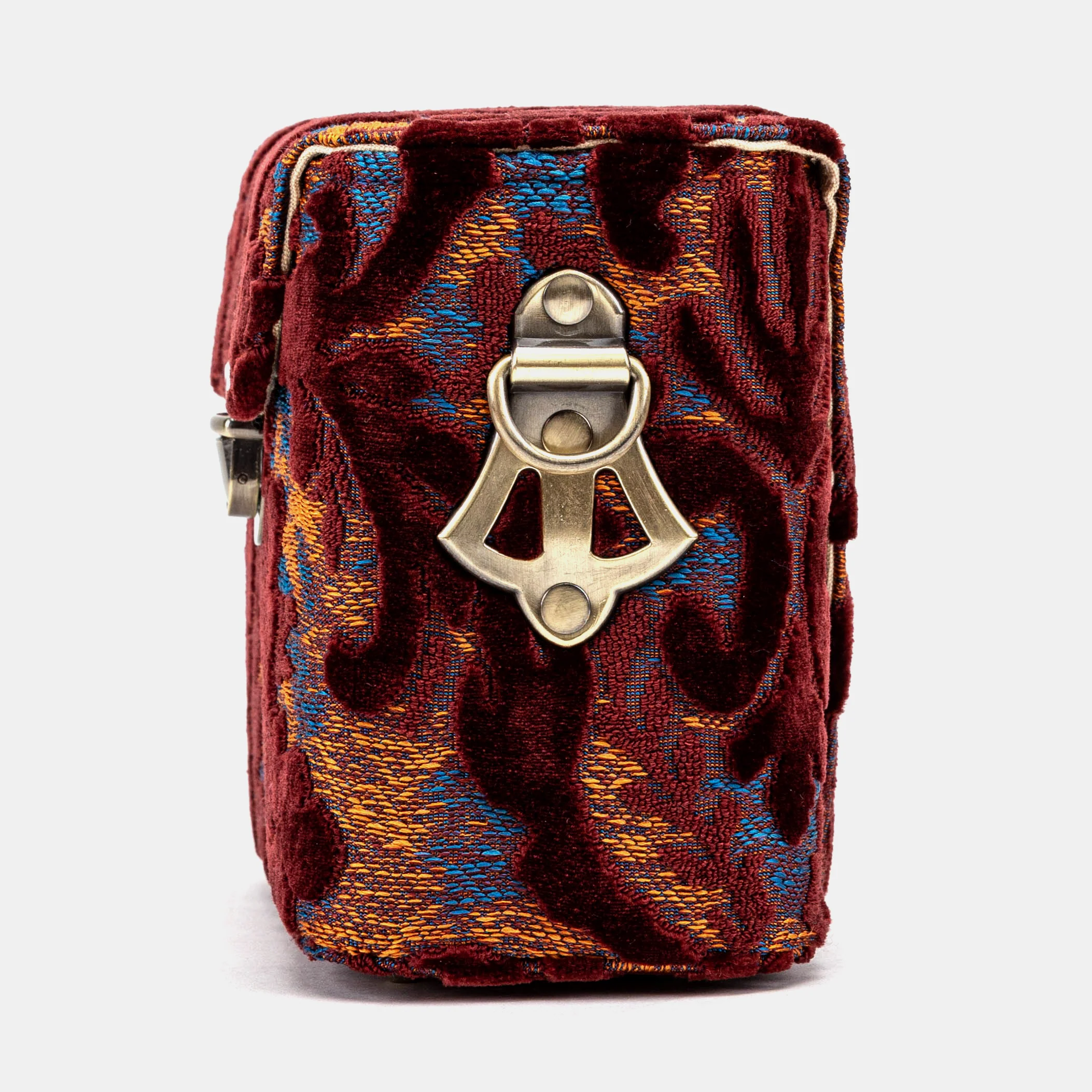 Burnout Velvet Wine Emma Small Train Case Crossbody - Image 6