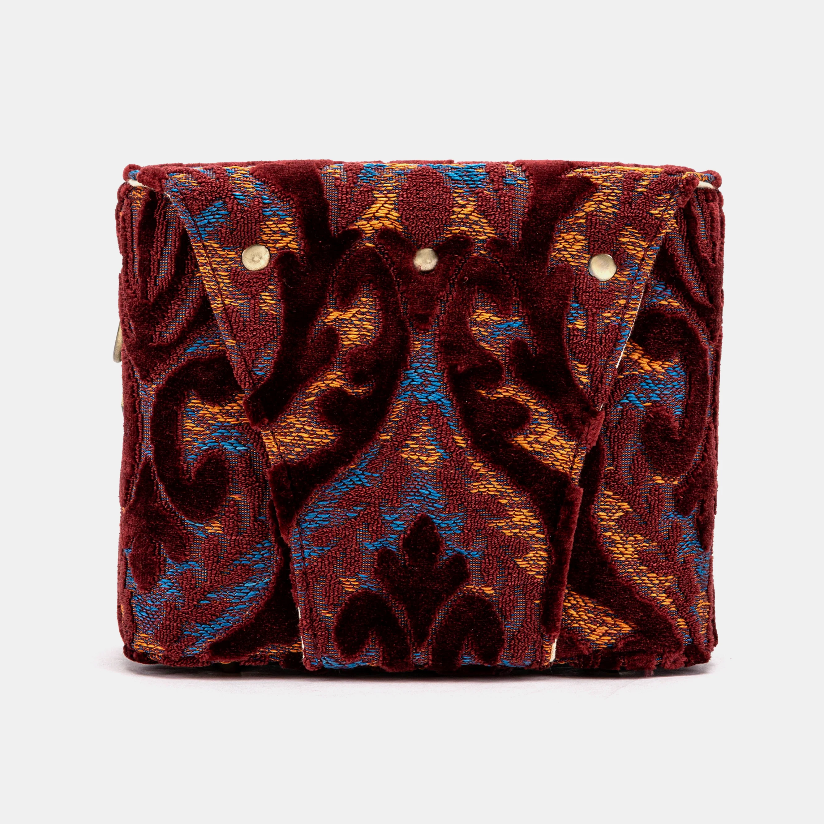 Burnout Velvet Wine Emma Small Train Case Crossbody - Image 7