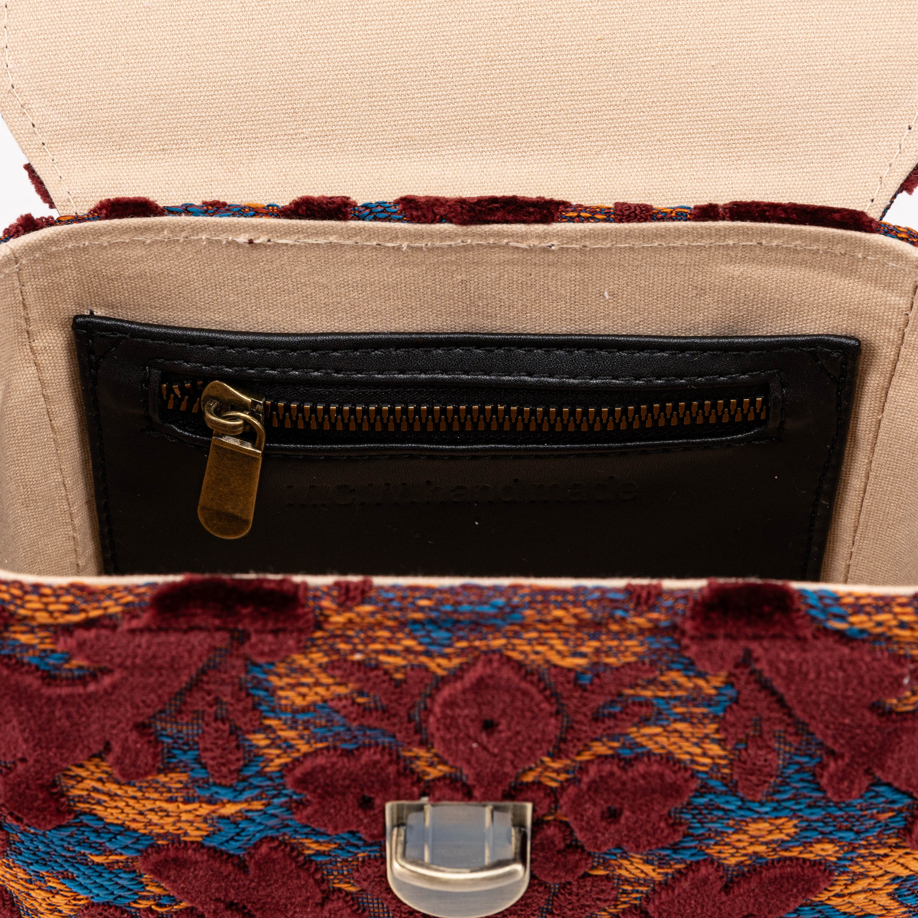 Burnout Velvet Wine Emma Small Train Case Crossbody - Image 9