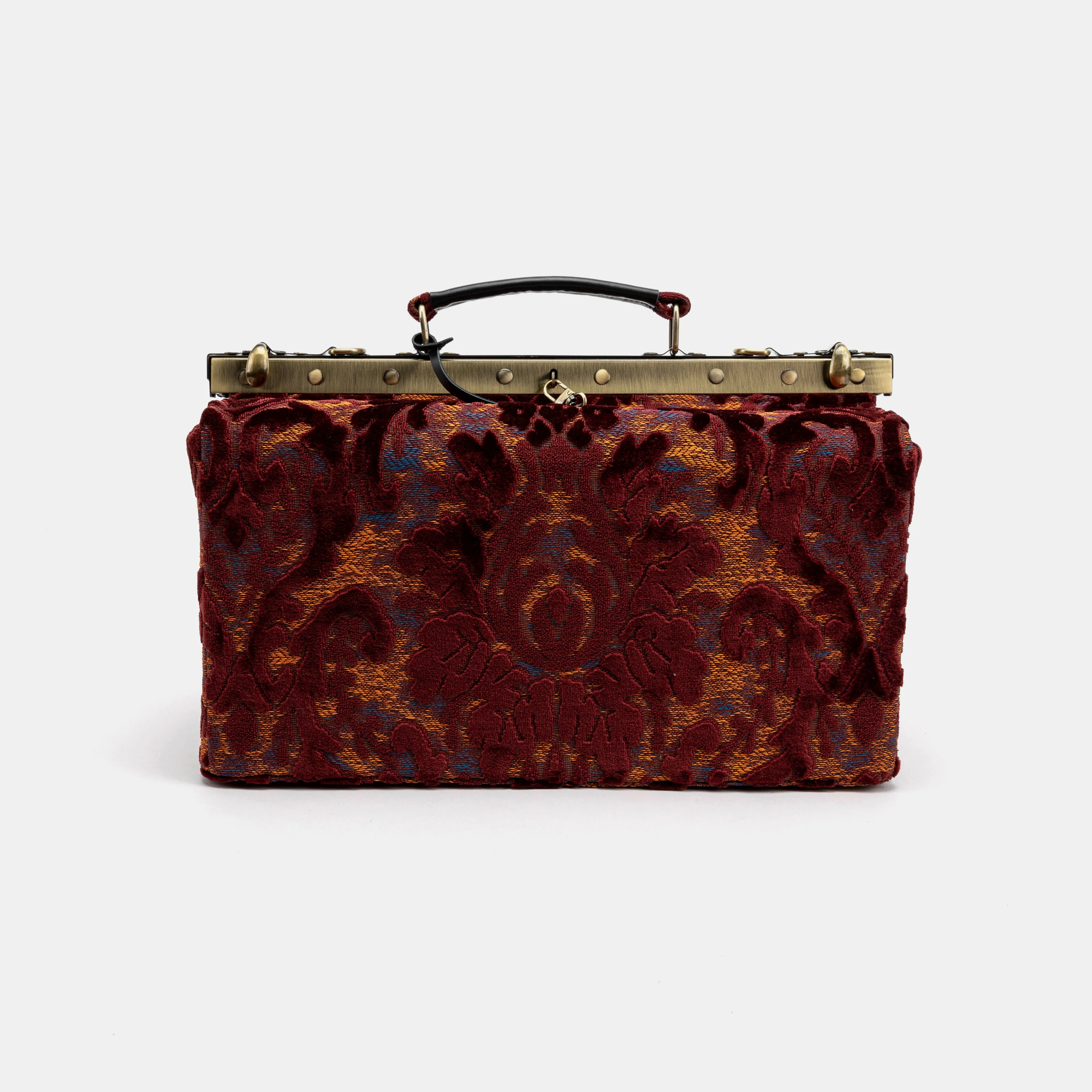 Burnout Velvet Wine Genevieve Carpet Gladstone Bag - Image 2