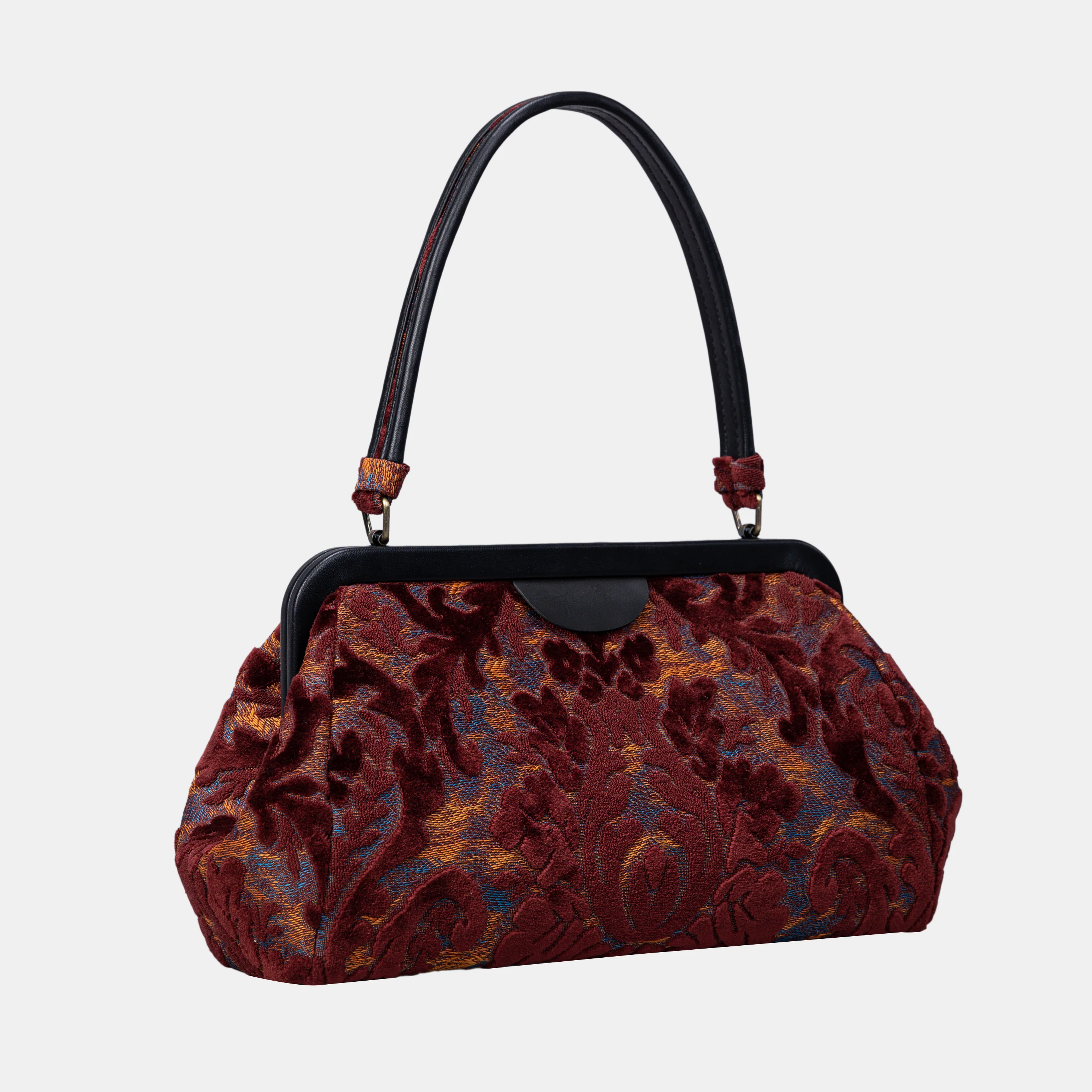 Burnout Velvet Wine Shoulder Bag - Image 3