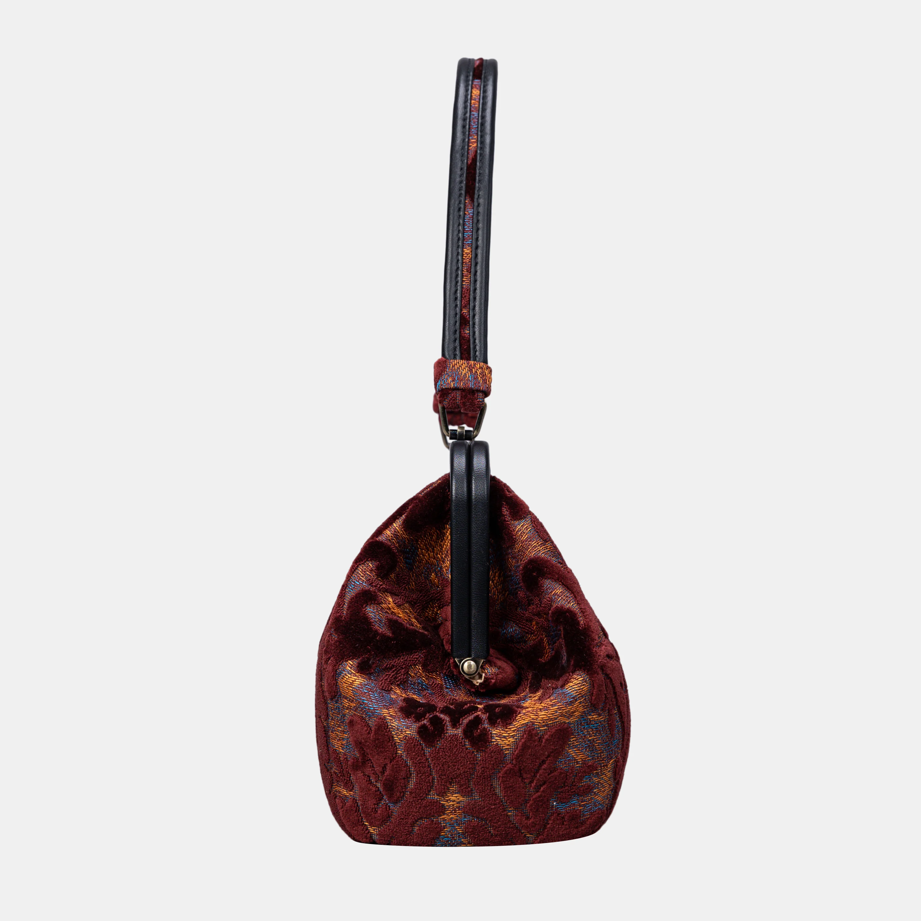 Burnout Velvet Wine Shoulder Bag - Image 4