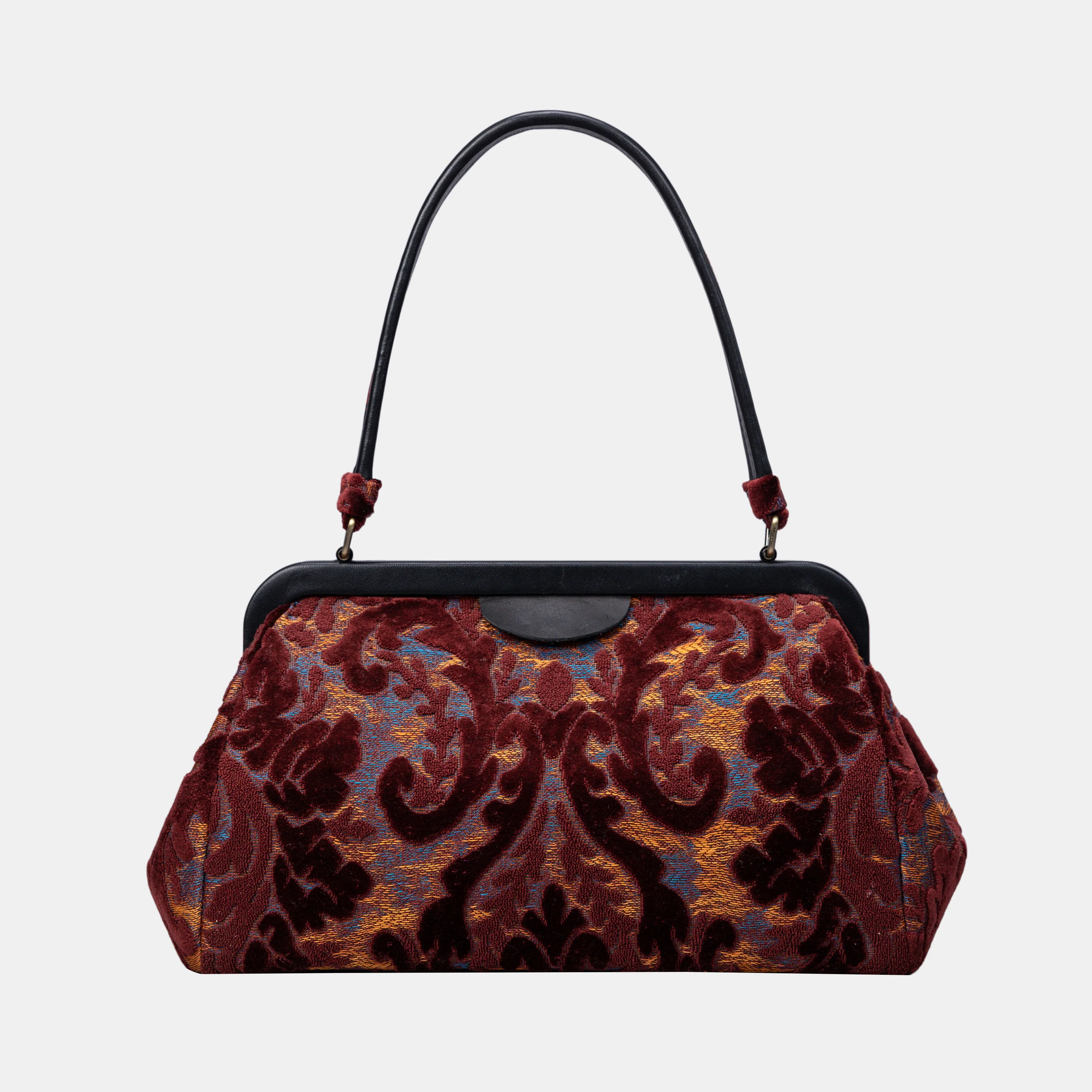 Burnout Velvet Wine Shoulder Bag - Image 5