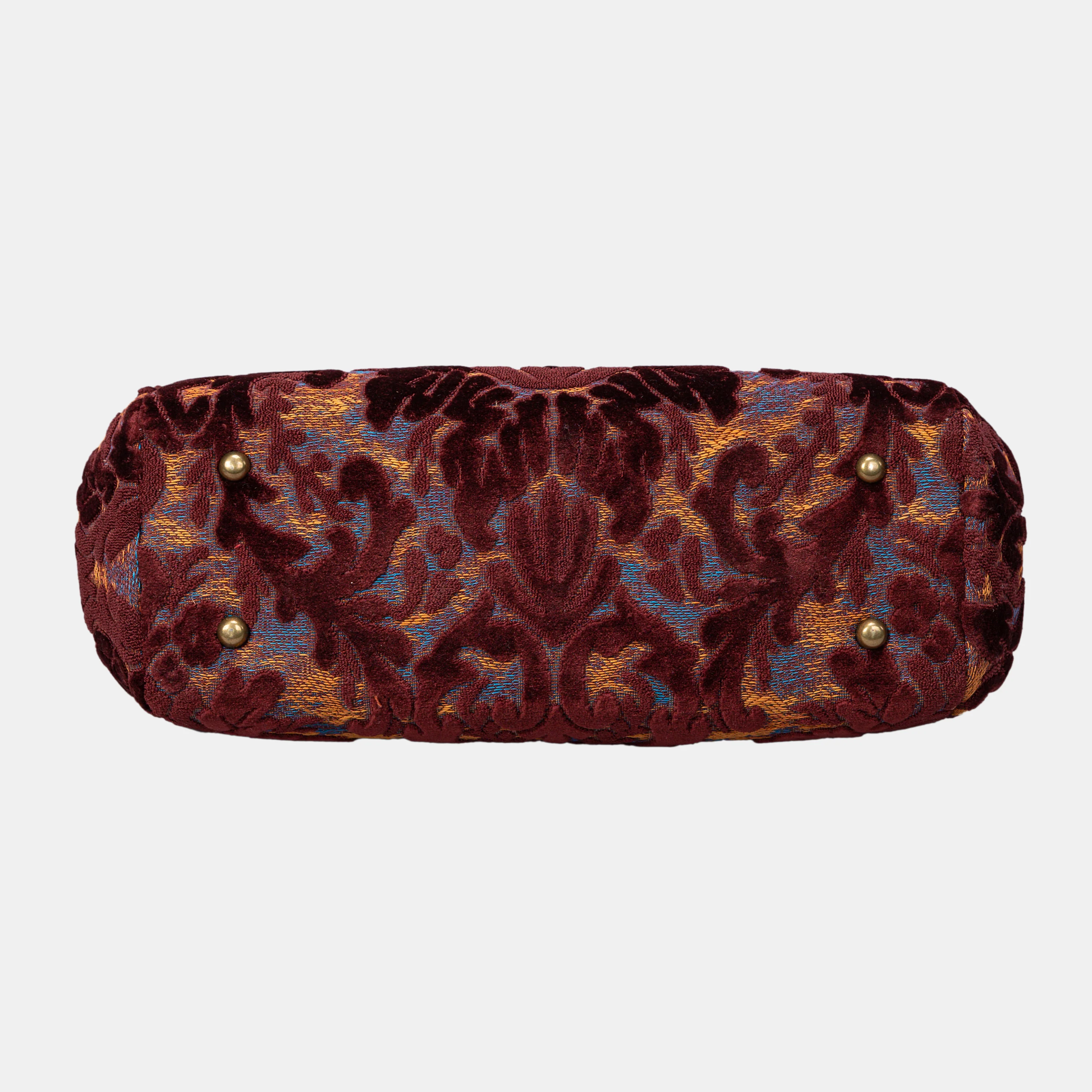 Burnout Velvet Wine Shoulder Bag - Image 6