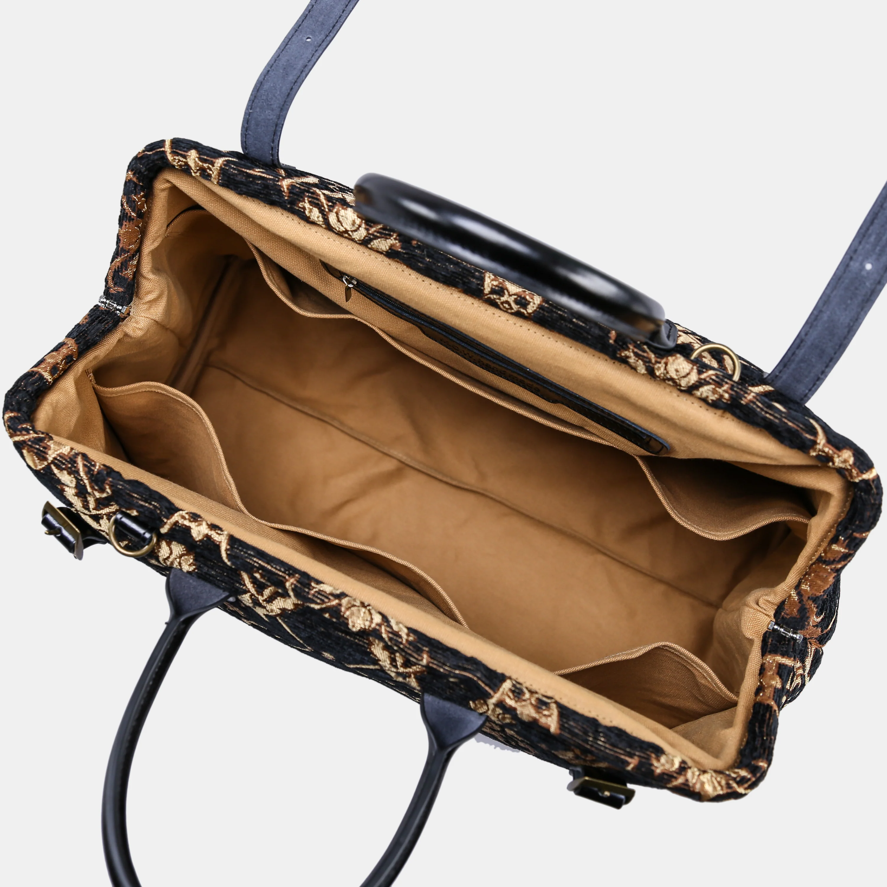 CARNABY Black Large Carpetbag - Image 7