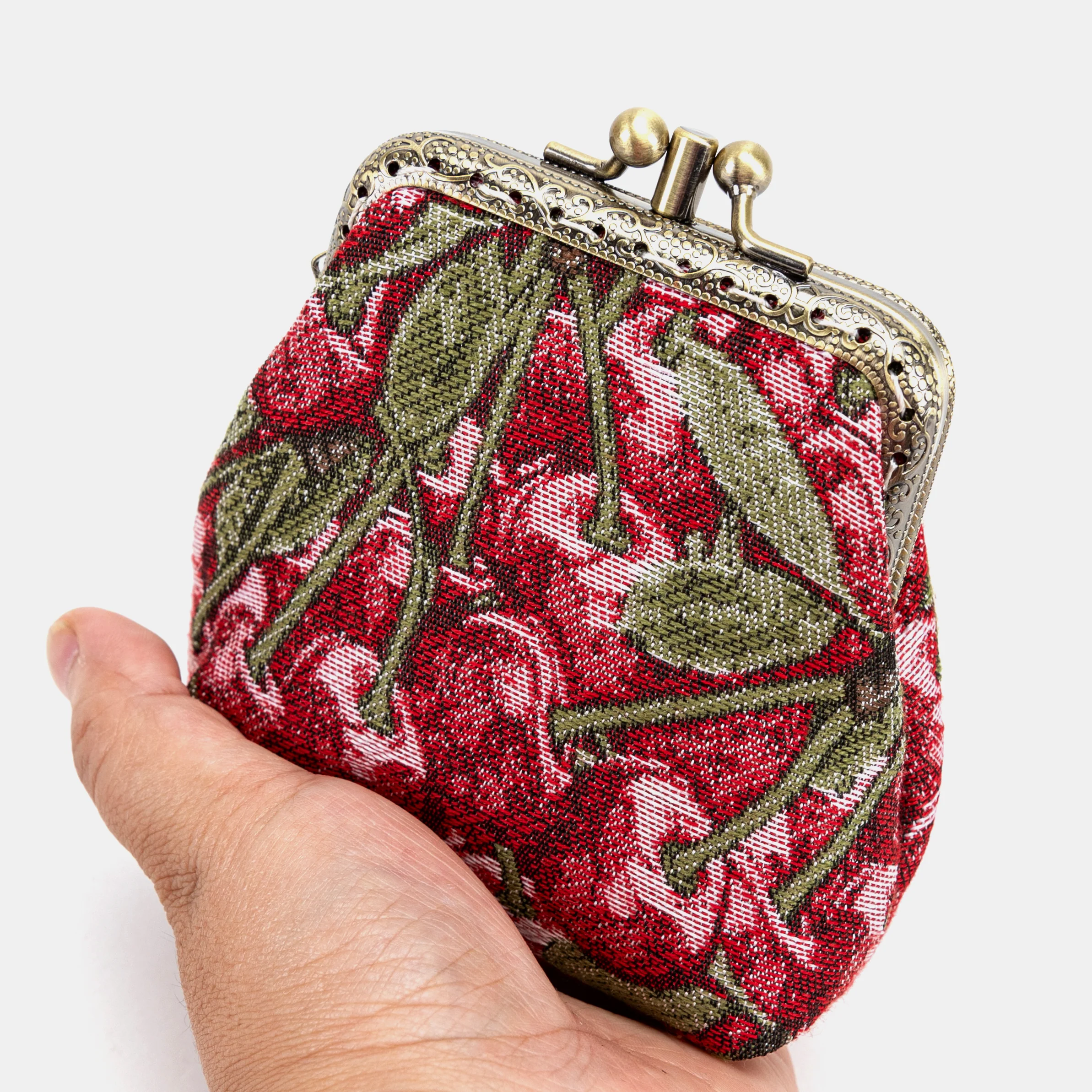 Cherry Cascade Double Kiss Clasp Coin Purse