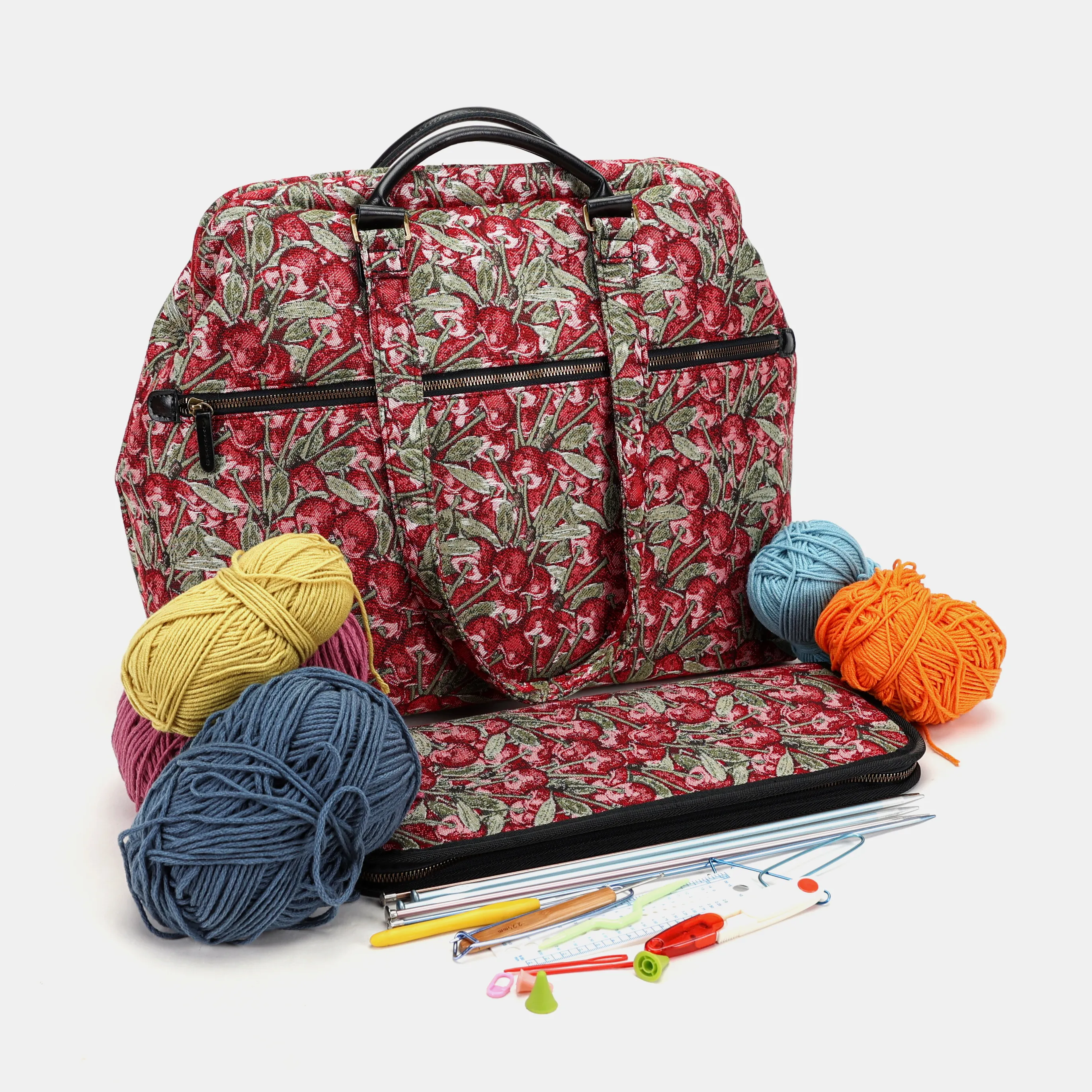 Cherry Cascade Knitting Project Bag - Image 6