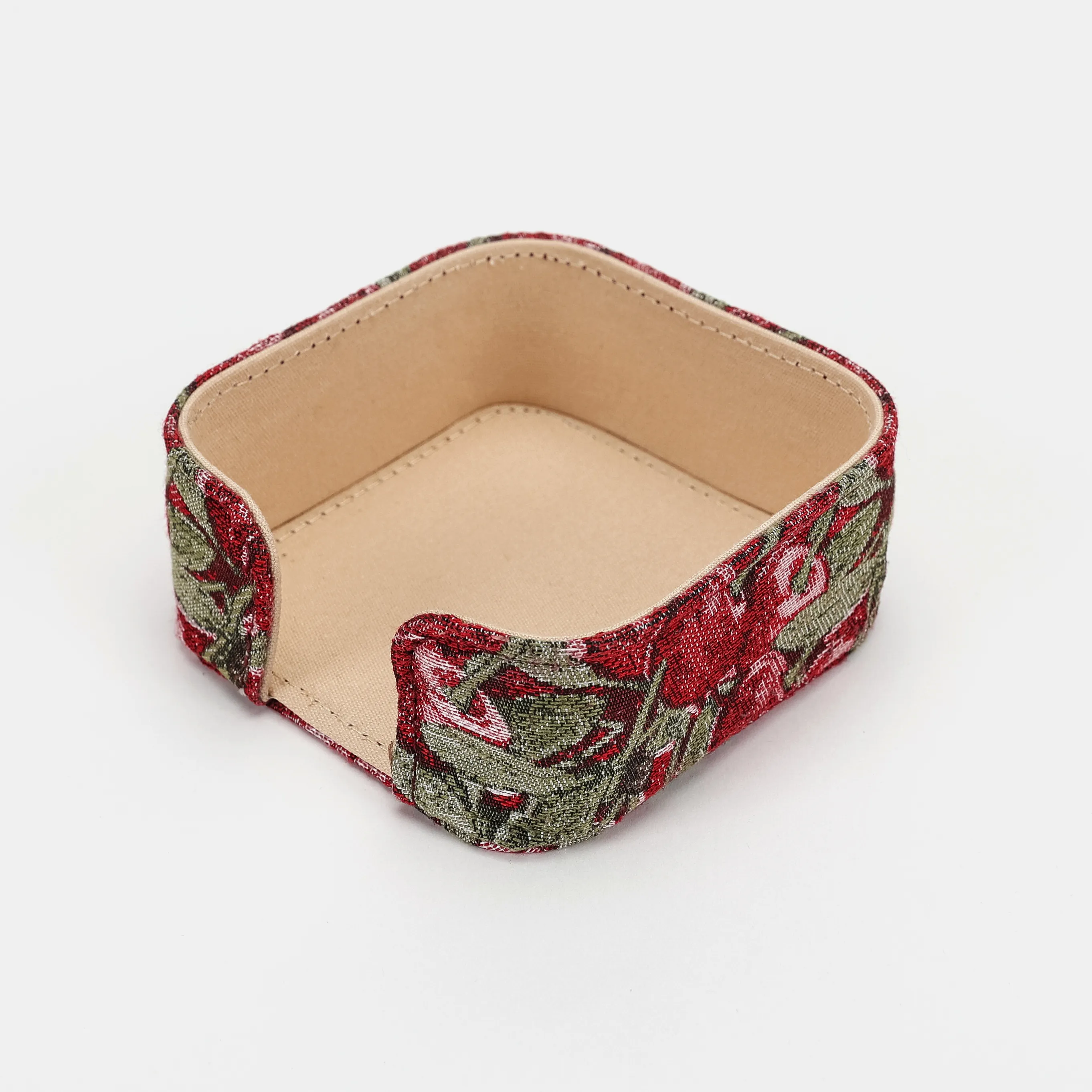 Cherry Cascade Square Coaster Set with Holder - Image 5